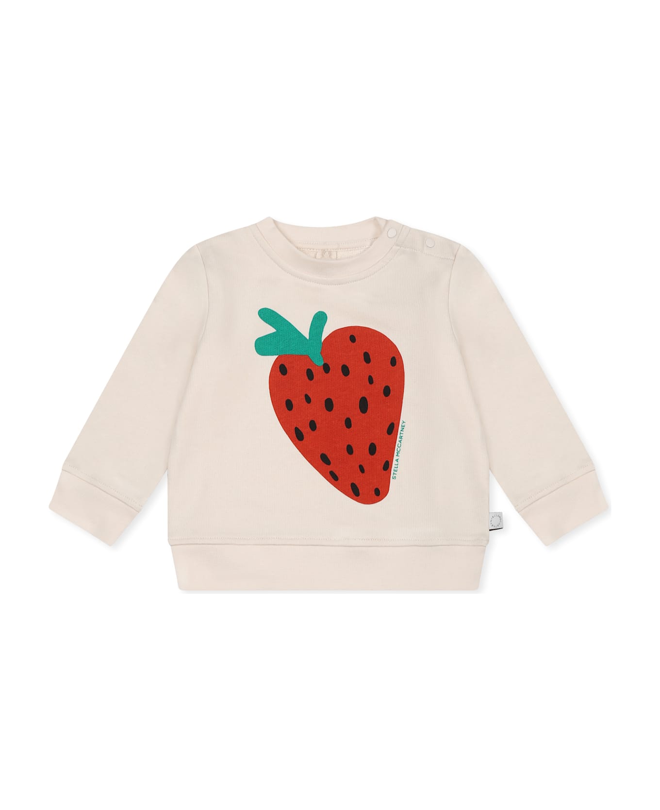 Stella McCartney Kids Ivory Sweatshirt For Baby Girl With Strawberry - Ivory