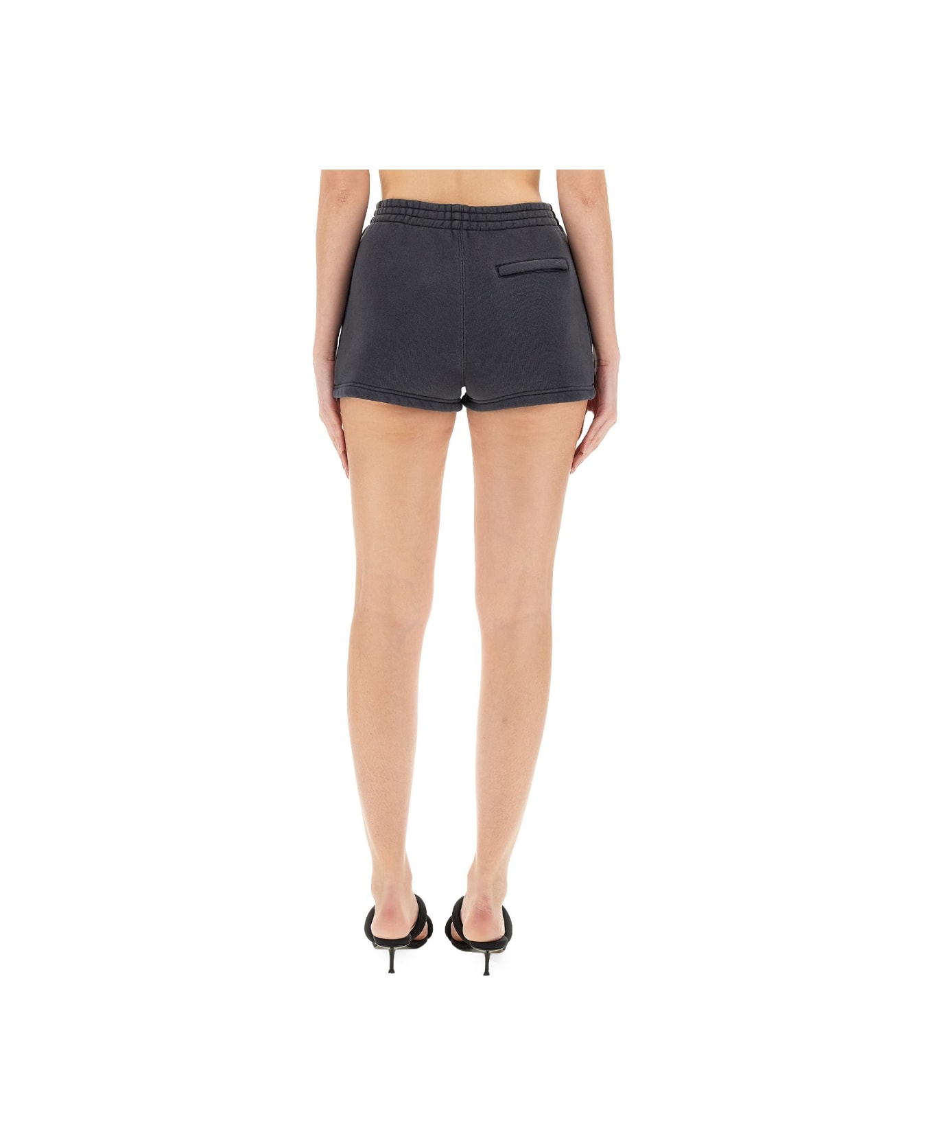 T by Alexander Wang Shorts With Logo - CHARCOAL