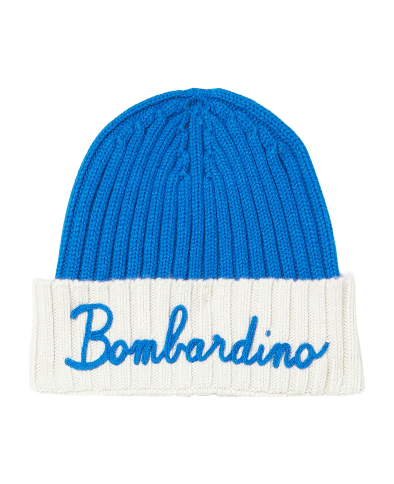 MC2 Saint Barth Man Knit Beanie With Bombardino Embroidery - BLUE 帽子