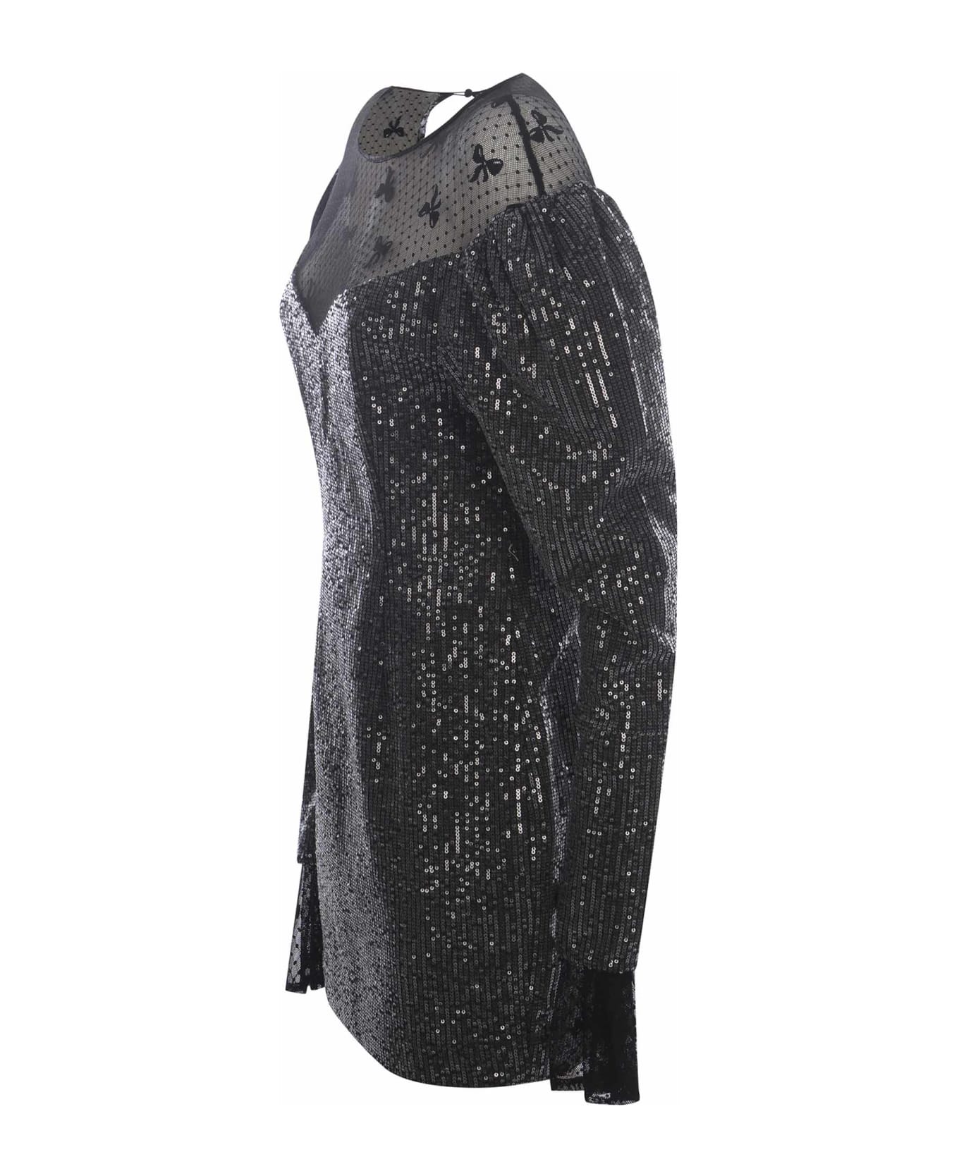 Rotate by Birger Christensen Dress Rotate "sequins" Made Of Twill - Nero