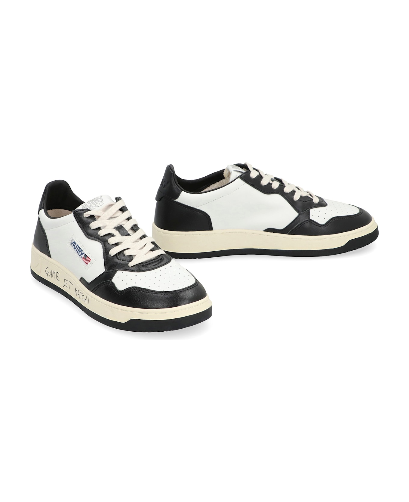 Autry Medalist Leather Low-top Sneakers - WHT/BLACK
