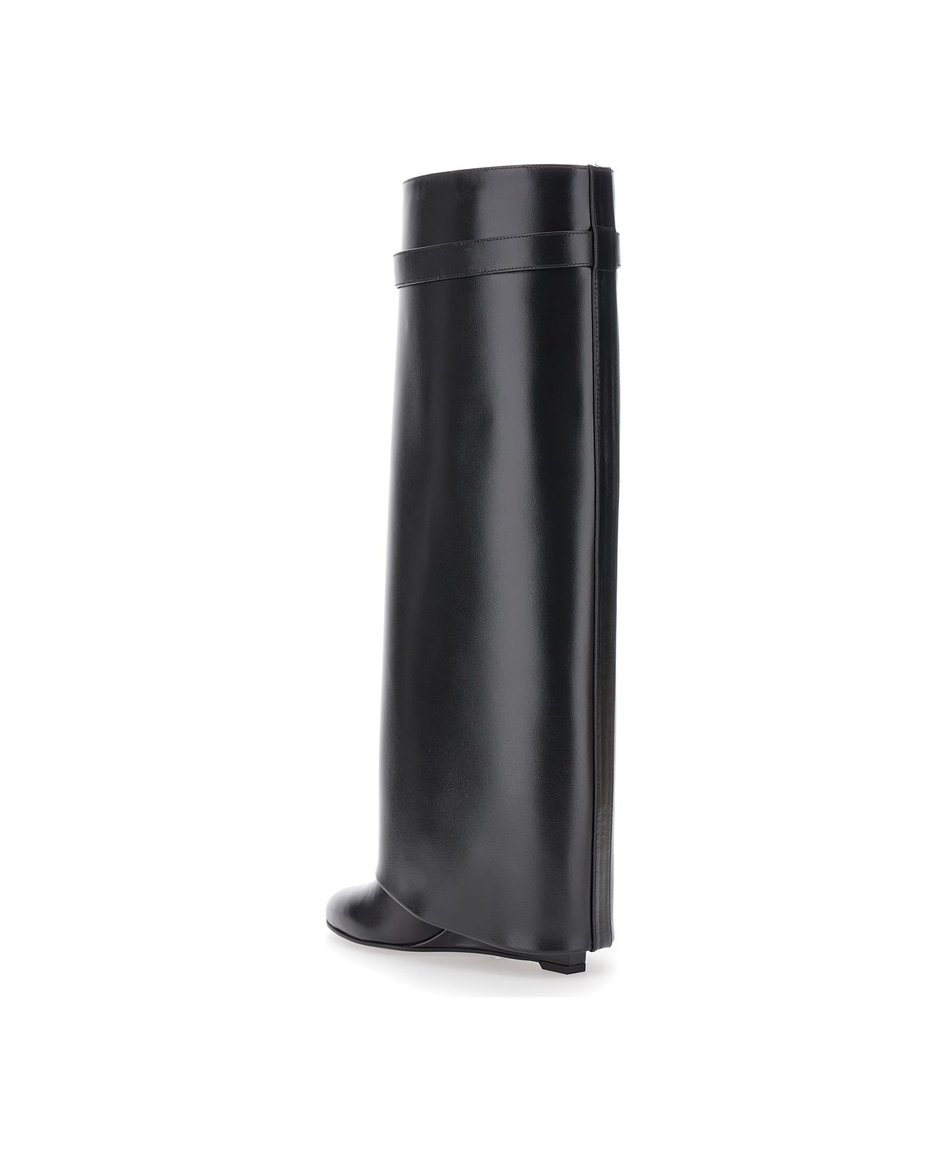 Givenchy 'shark' Black Boots With Padlock Detail And Slip-on Style In Leather Woman - Black