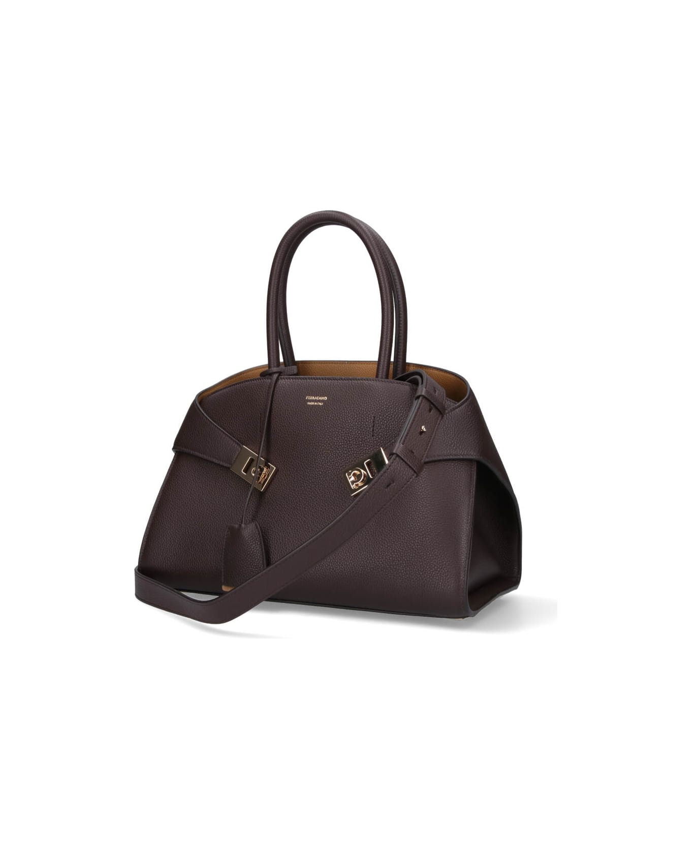 Ferragamo Medium Handbag "hug" - Brown