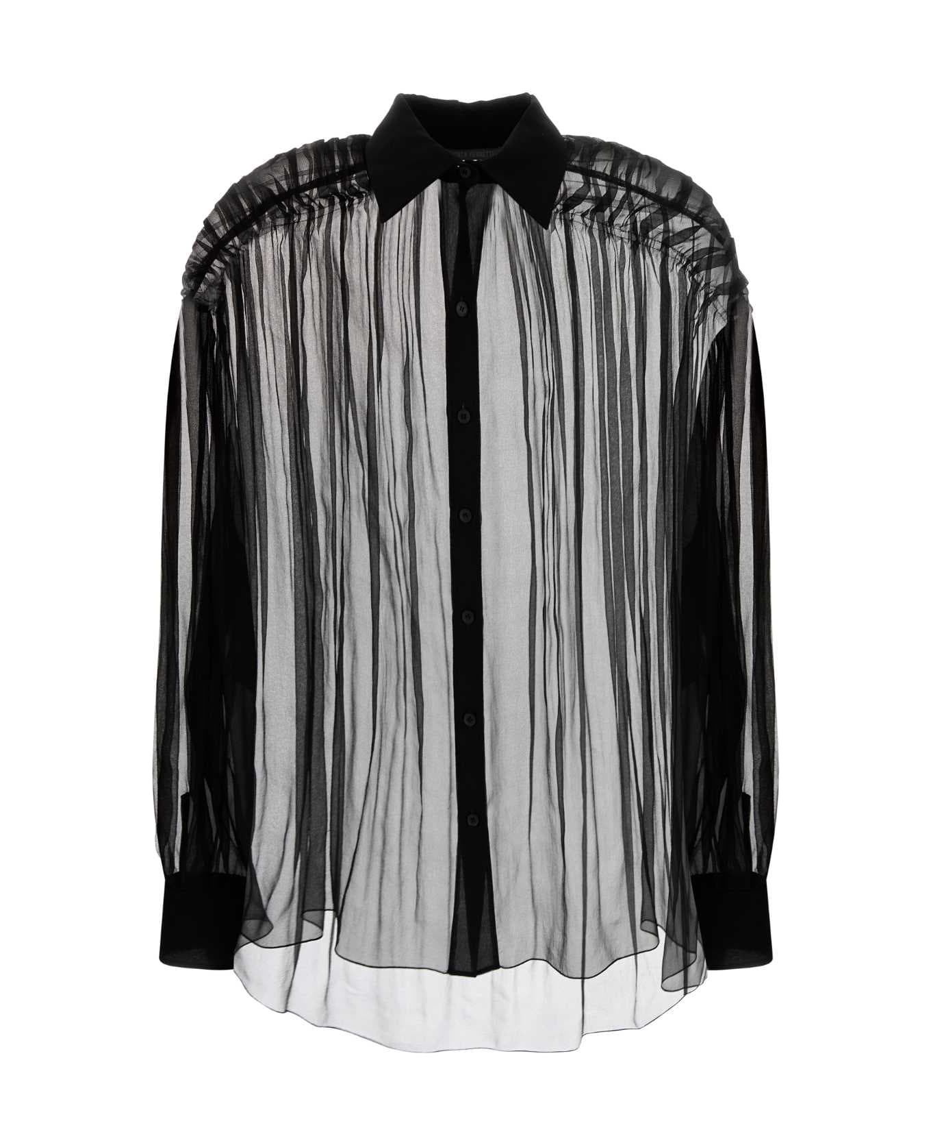Alberta Ferretti Black Organza Shirt - NERO