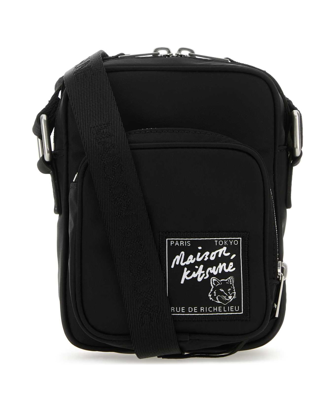 Maison Kitsuné Black Nylon Crossbody Bag - BLACK