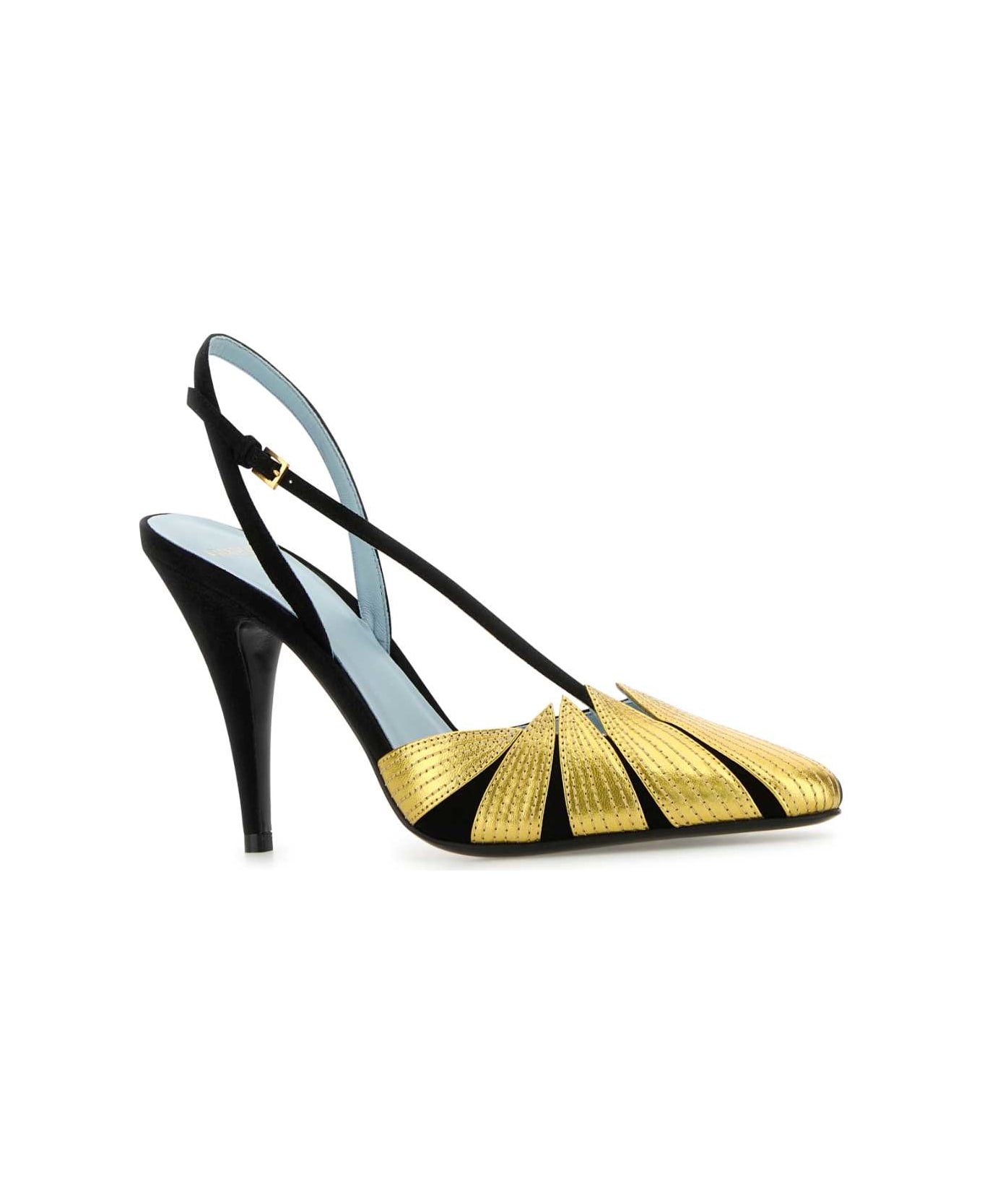 Valentino Garavani Black Suede Foliefoliage Pumps - NEROOLDGOLD