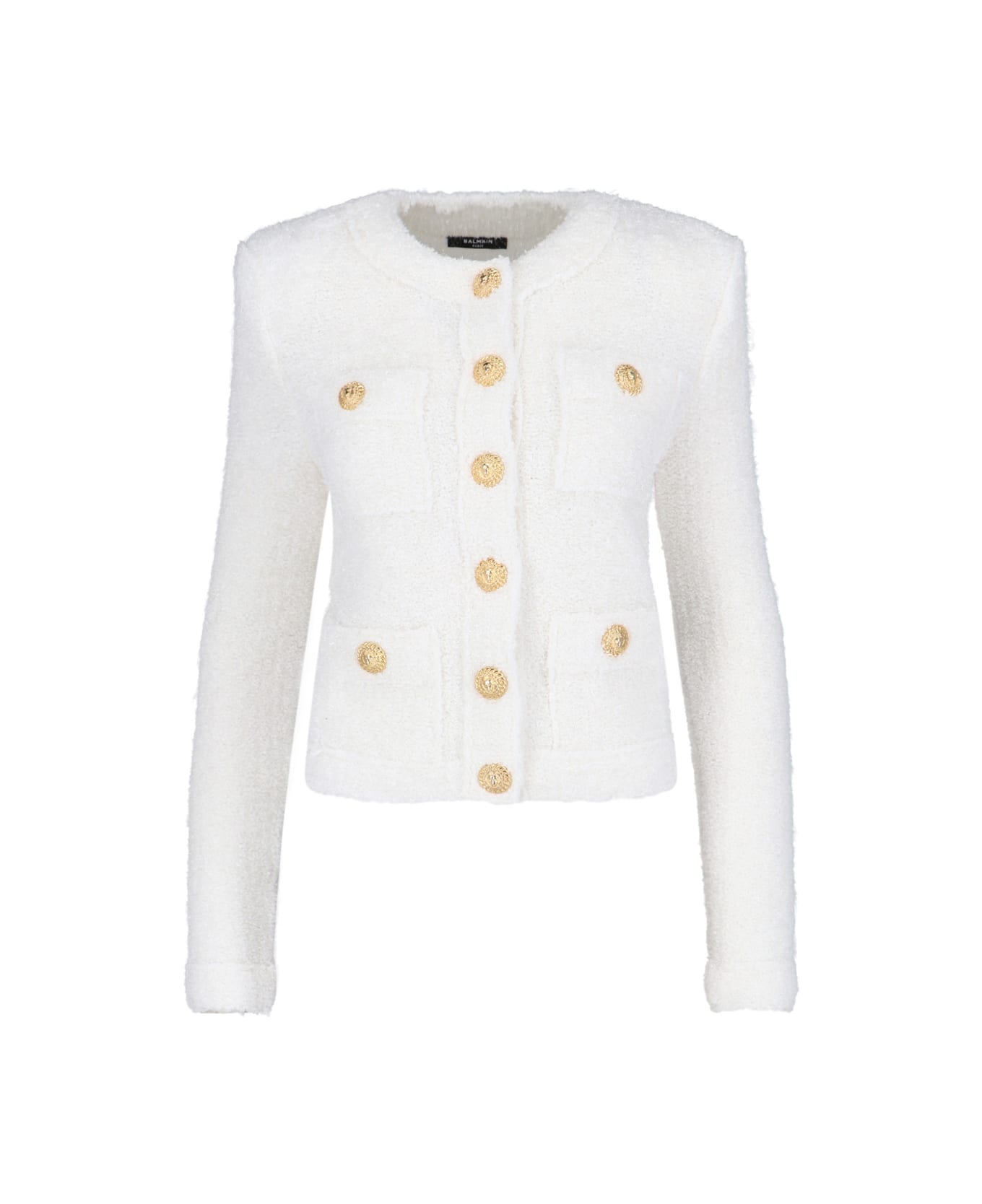 Balmain Four Pockets Cropped Jacket - White