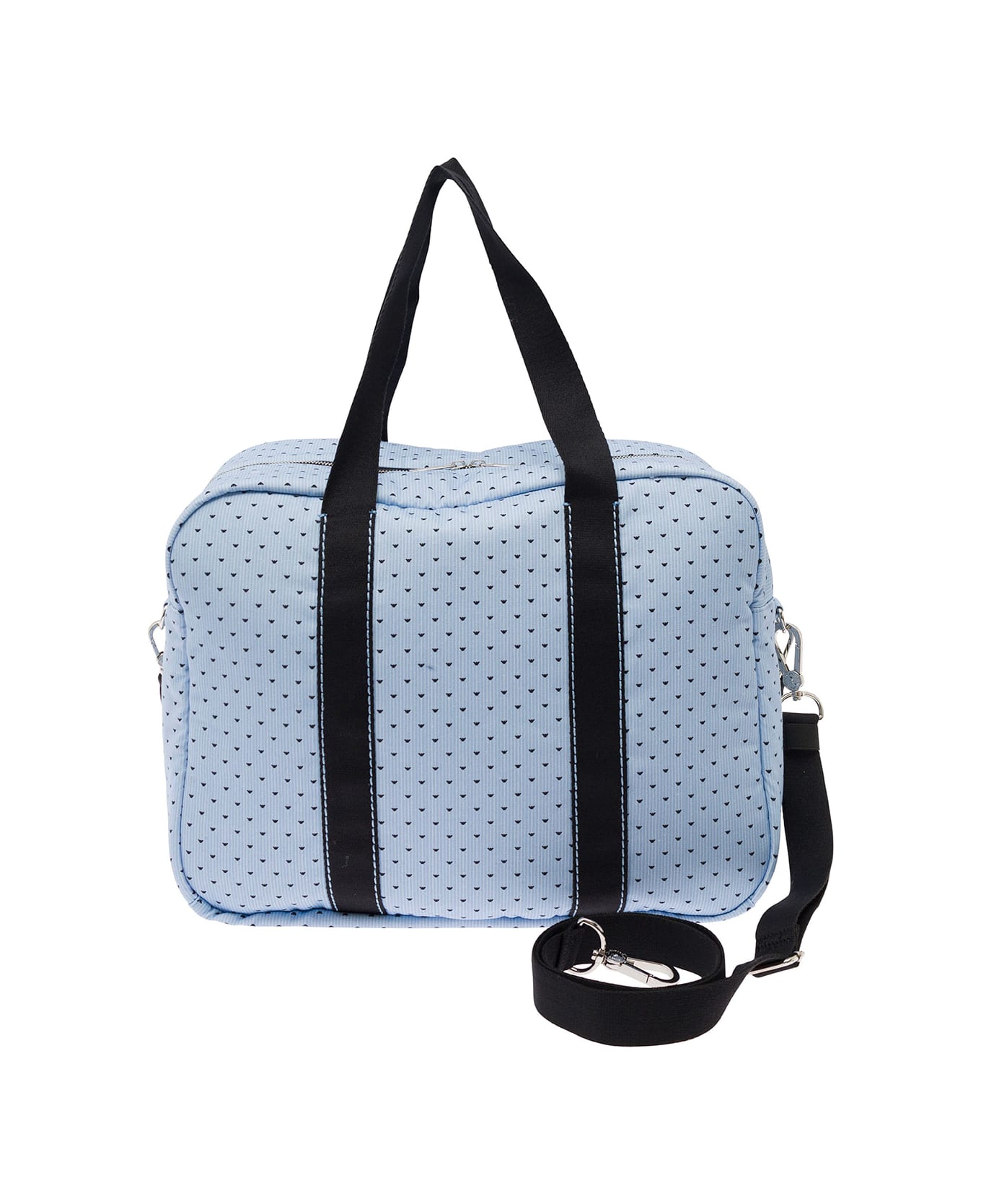 Emporio Armani Light Blue Three-piece Set With Matching Bag In Cotton Boy - Blu