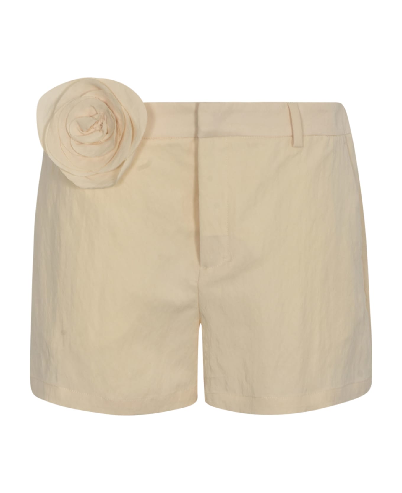 Blumarine Flower Concealed Shorts - White ショートパンツ