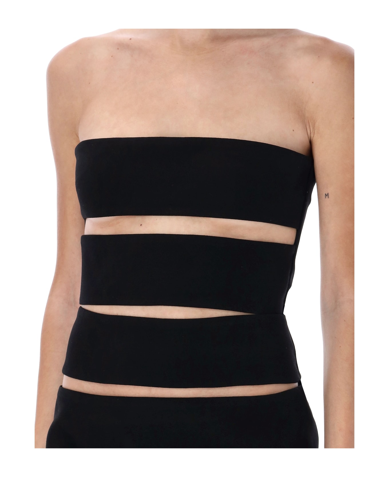 Monot Strapless Cut-out Mini Dress - BLACK