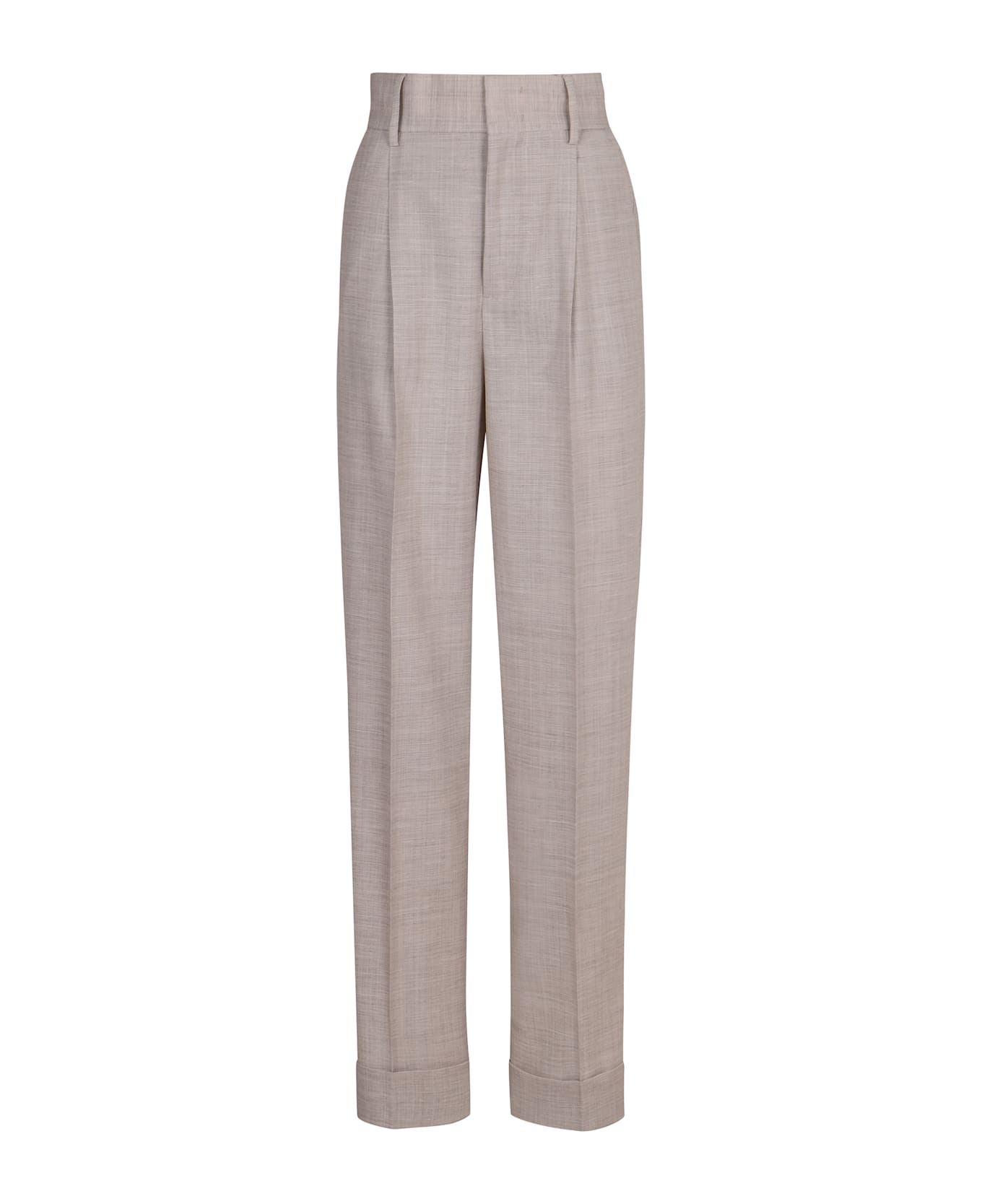 Philosophy di Lorenzo Serafini Melange Light Grey Stretch Wool Blend Pant - FANTASIABIANCO