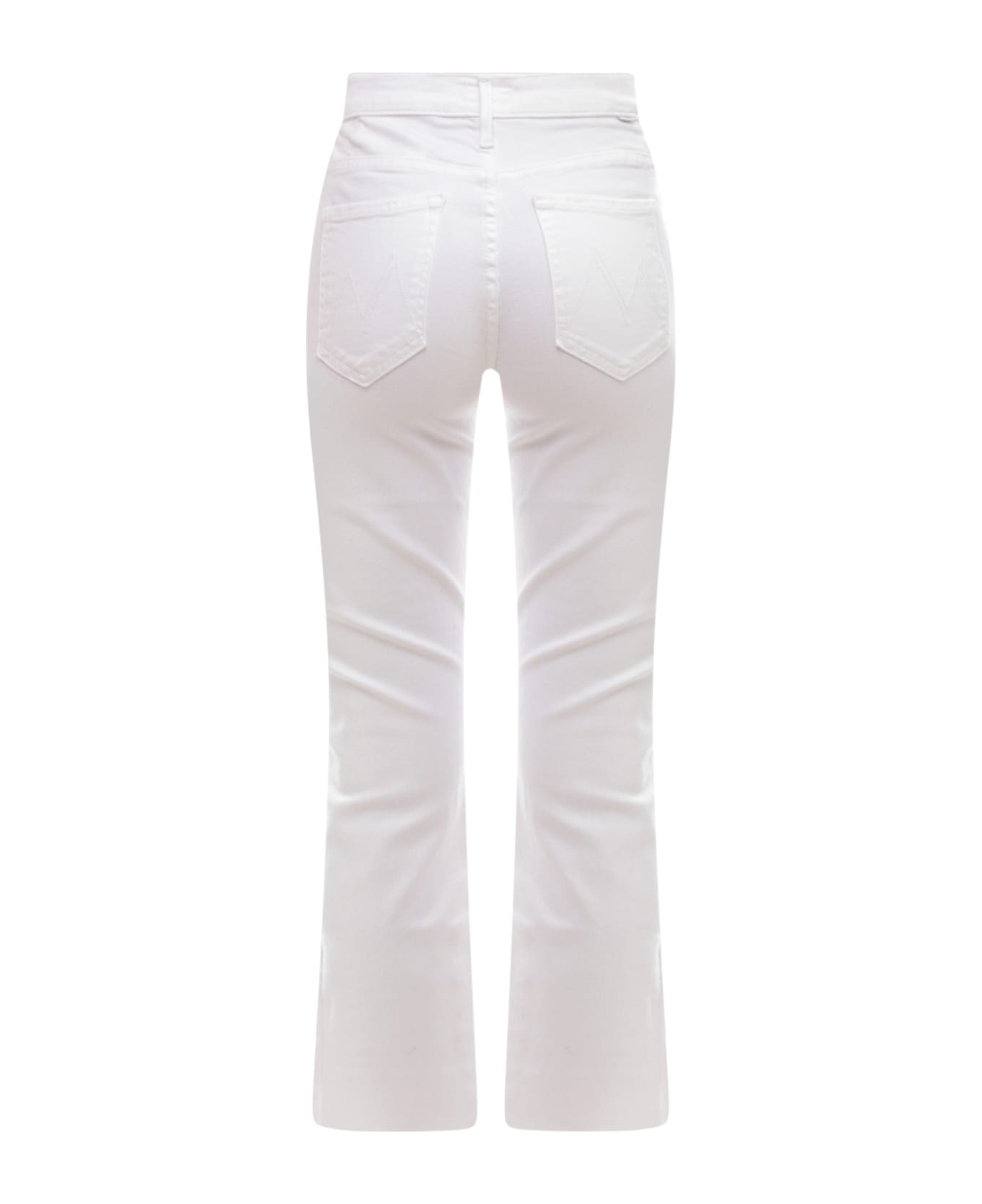 Mother The Insider Crop Step Fray Trouser - White