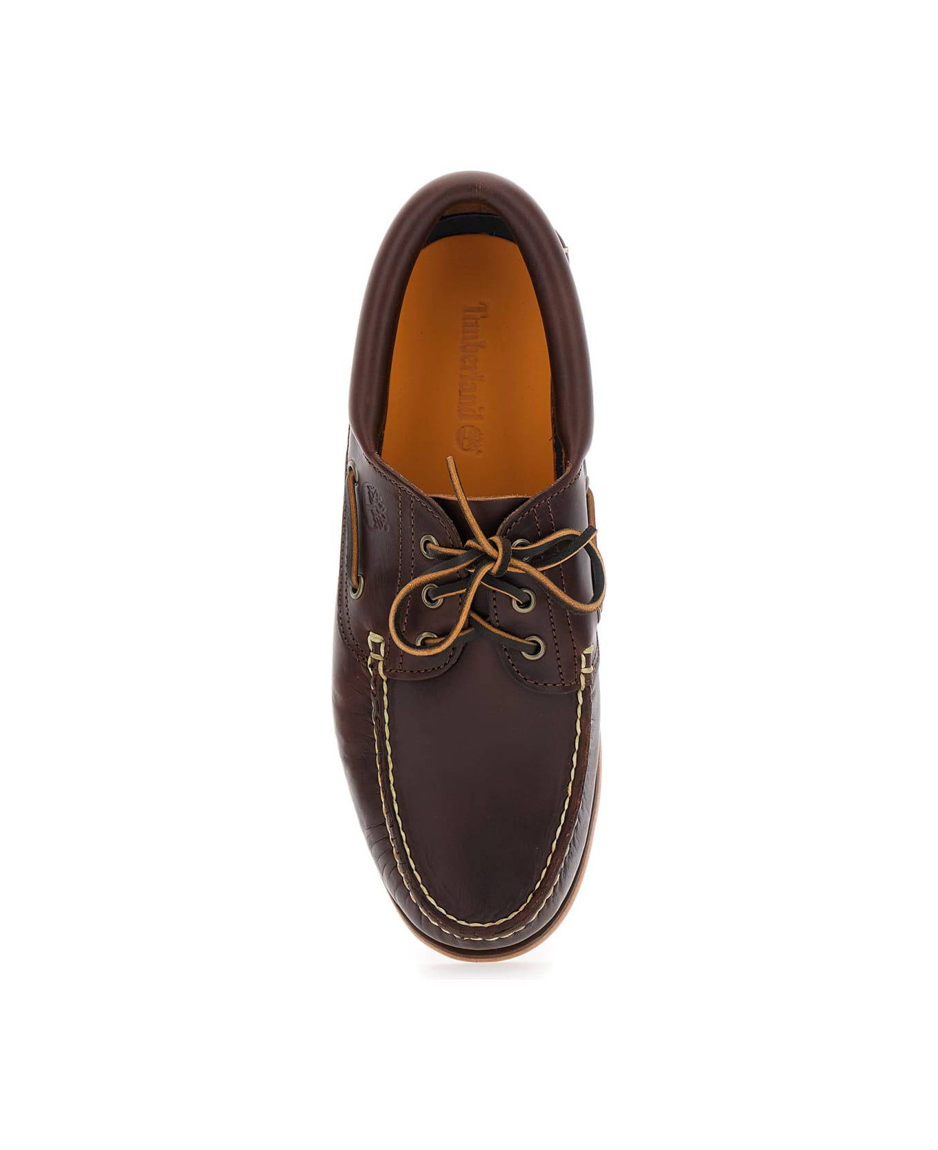 Timberland Brown Boat Loafers With Two-tone Laces In Leather Man - Brown