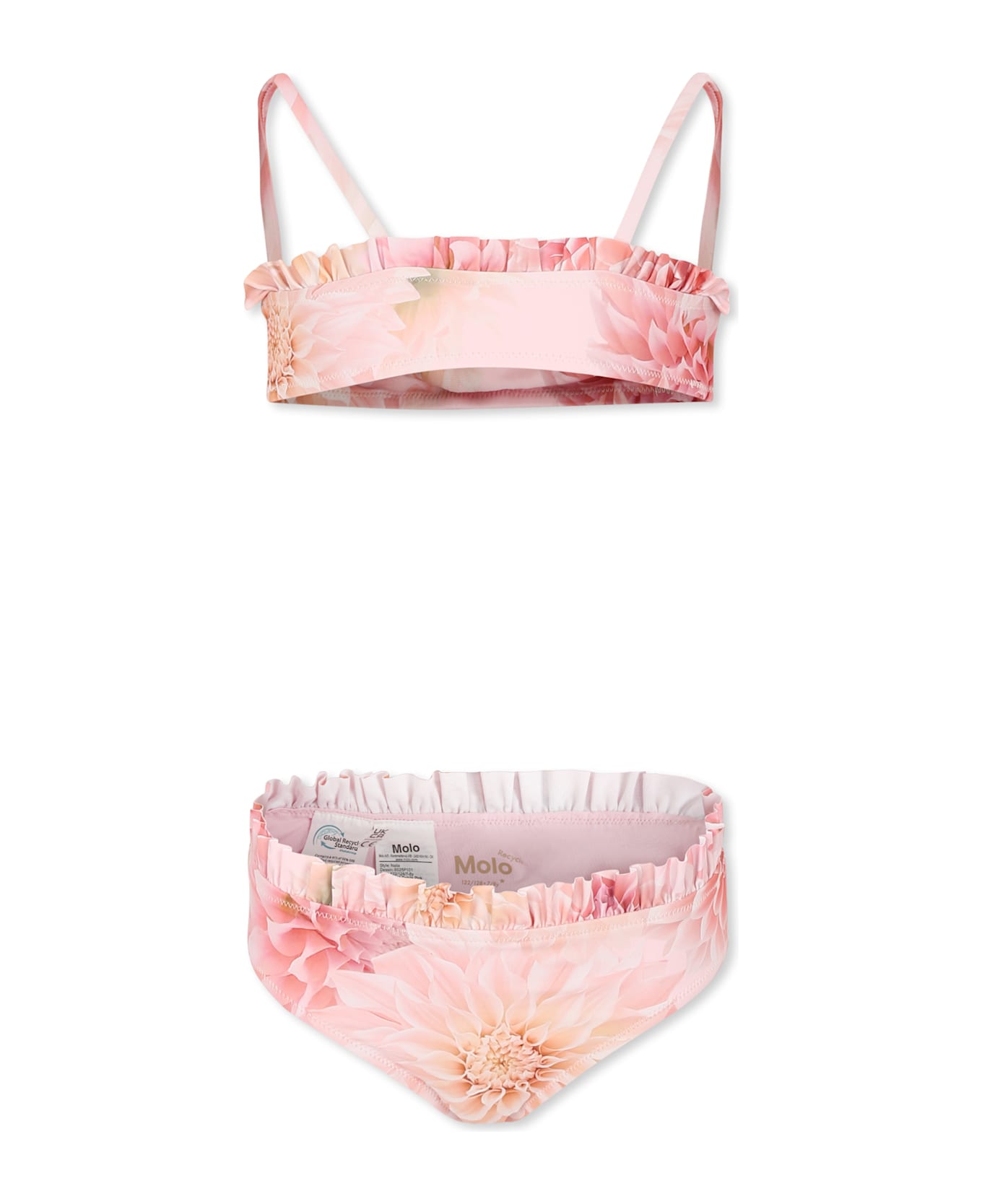 Molo Pink Bikini For Girl With Floral Print - Pink