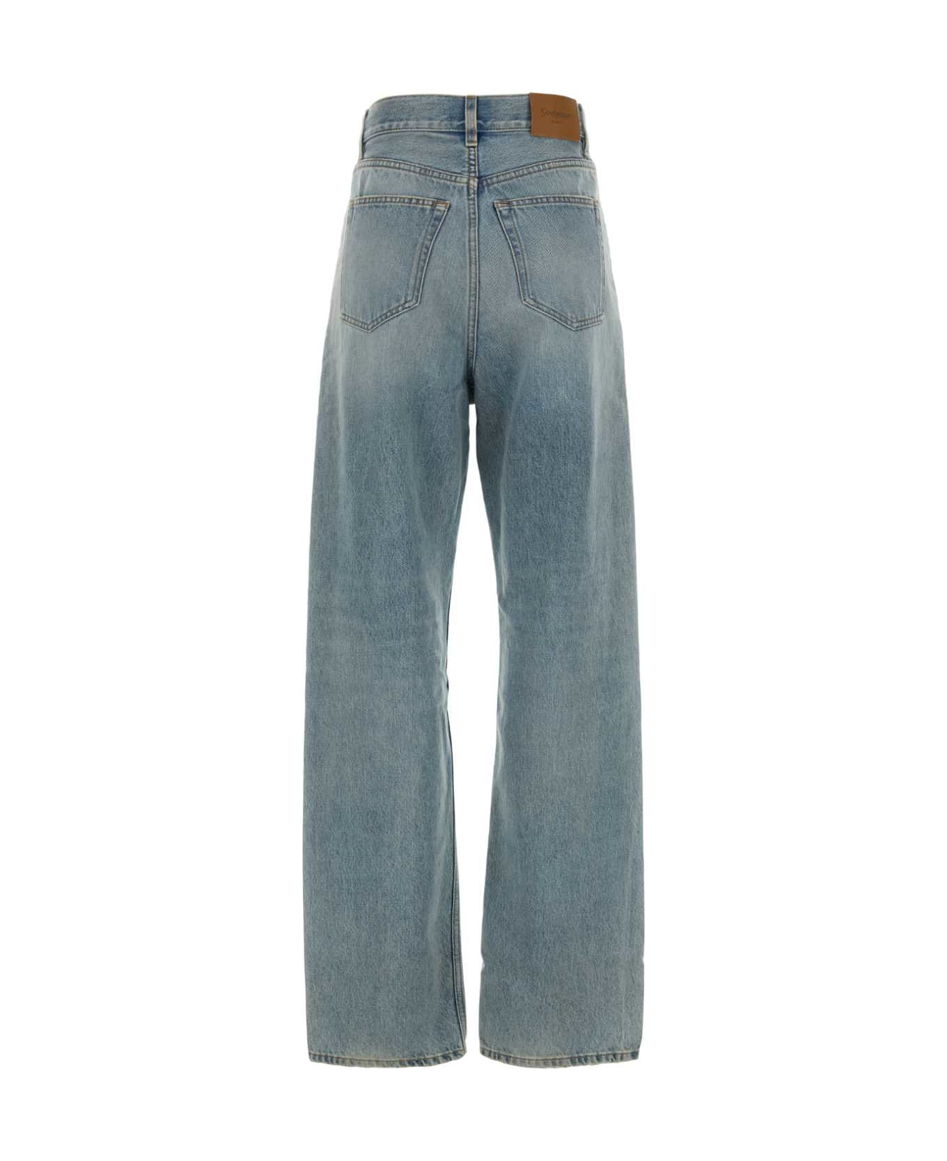Saint Laurent V Waist Baggy Jeans - MICHIGANBLUE