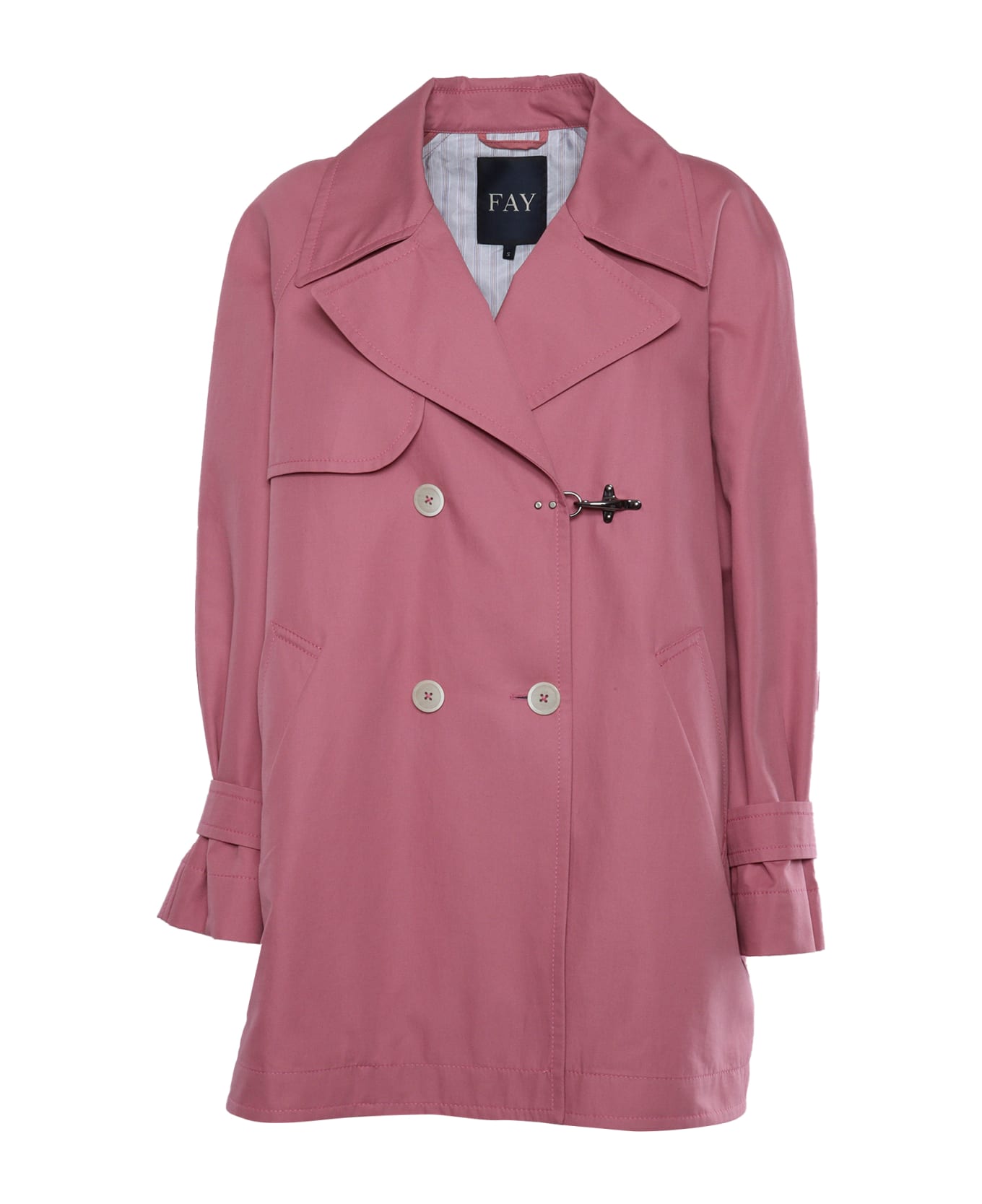 Fay Magenta Double-breasted Parka - PINK