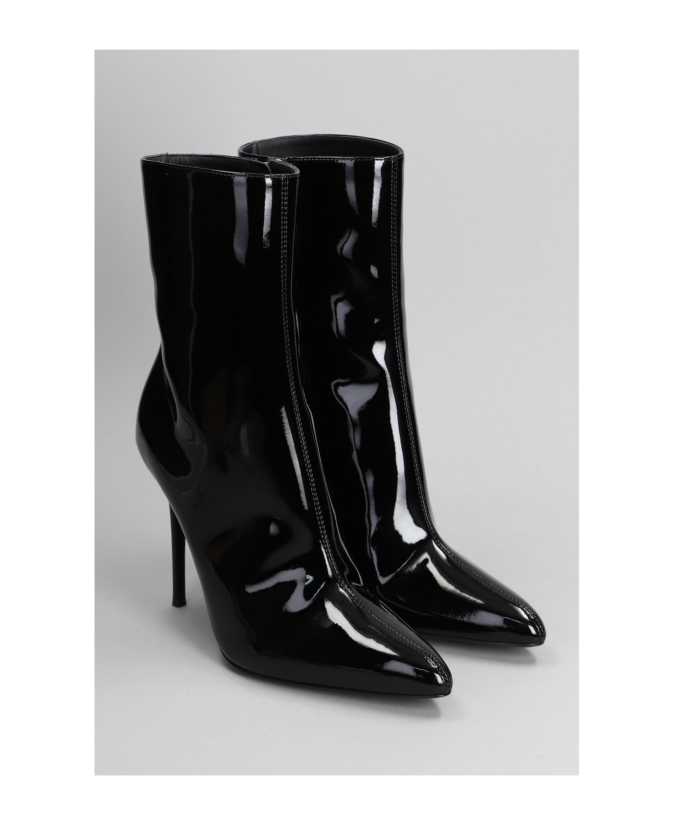 Giuseppe Zanotti Brytta High Heels Ankle Boots In Black Patent Leather - black