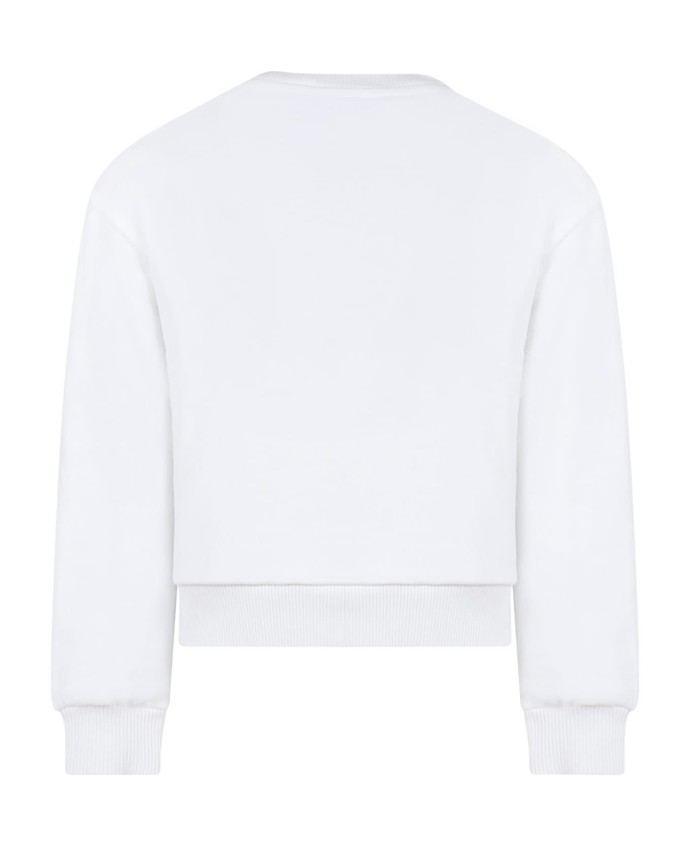 Dolce & Gabbana Whit Sweatshirt For Kids With Iconic Monogram