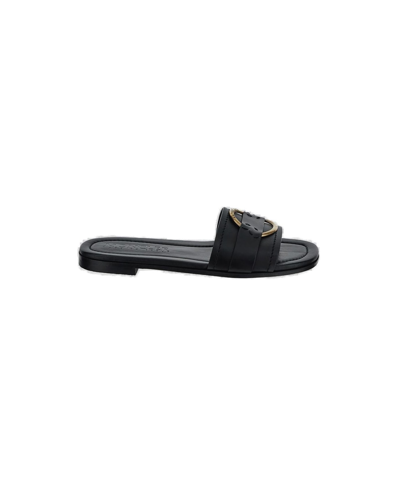 Moncler Logo Engraved Slip-on Sandals - 999