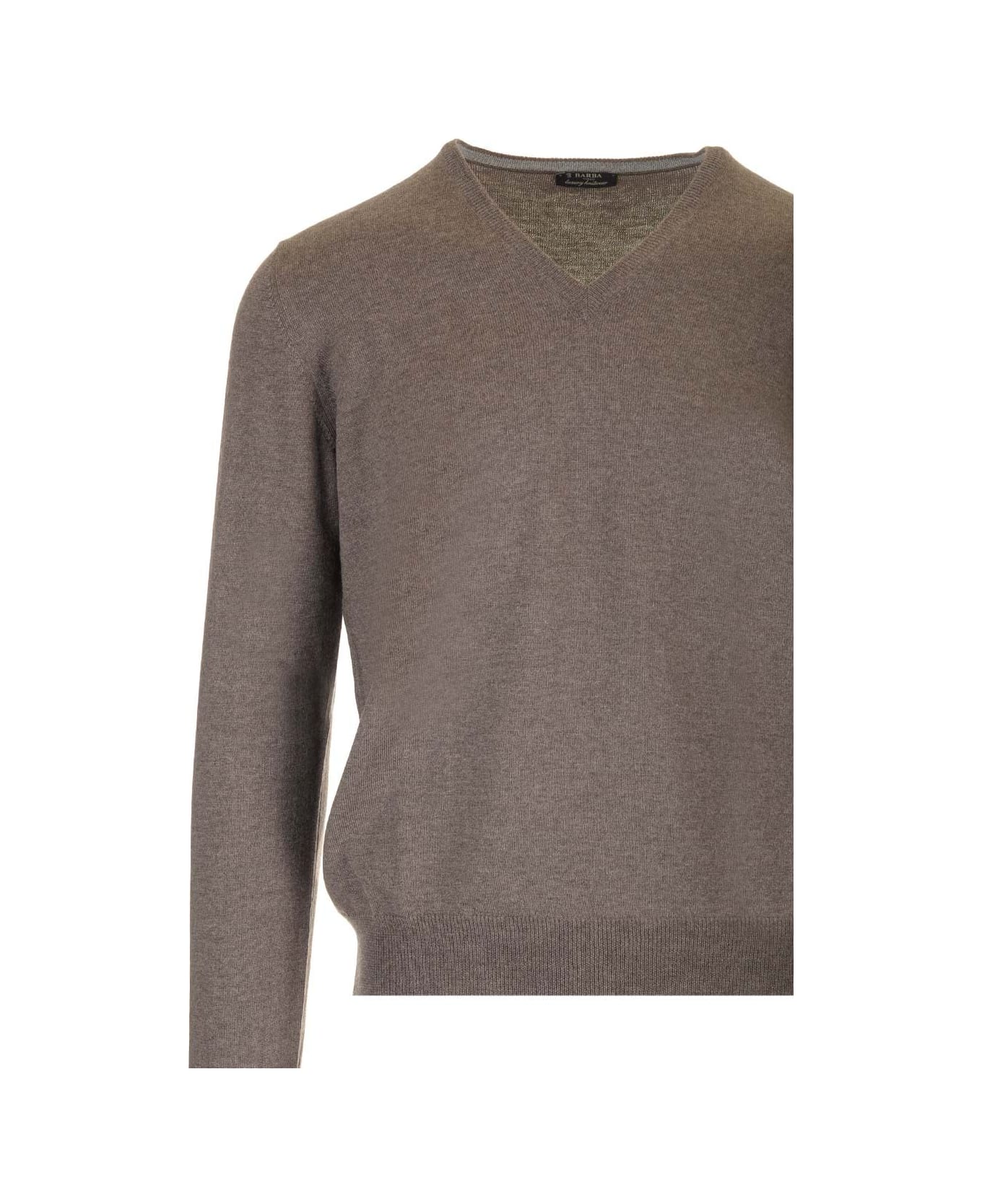 Barba Napoli Merino Wool Sweater - Beige