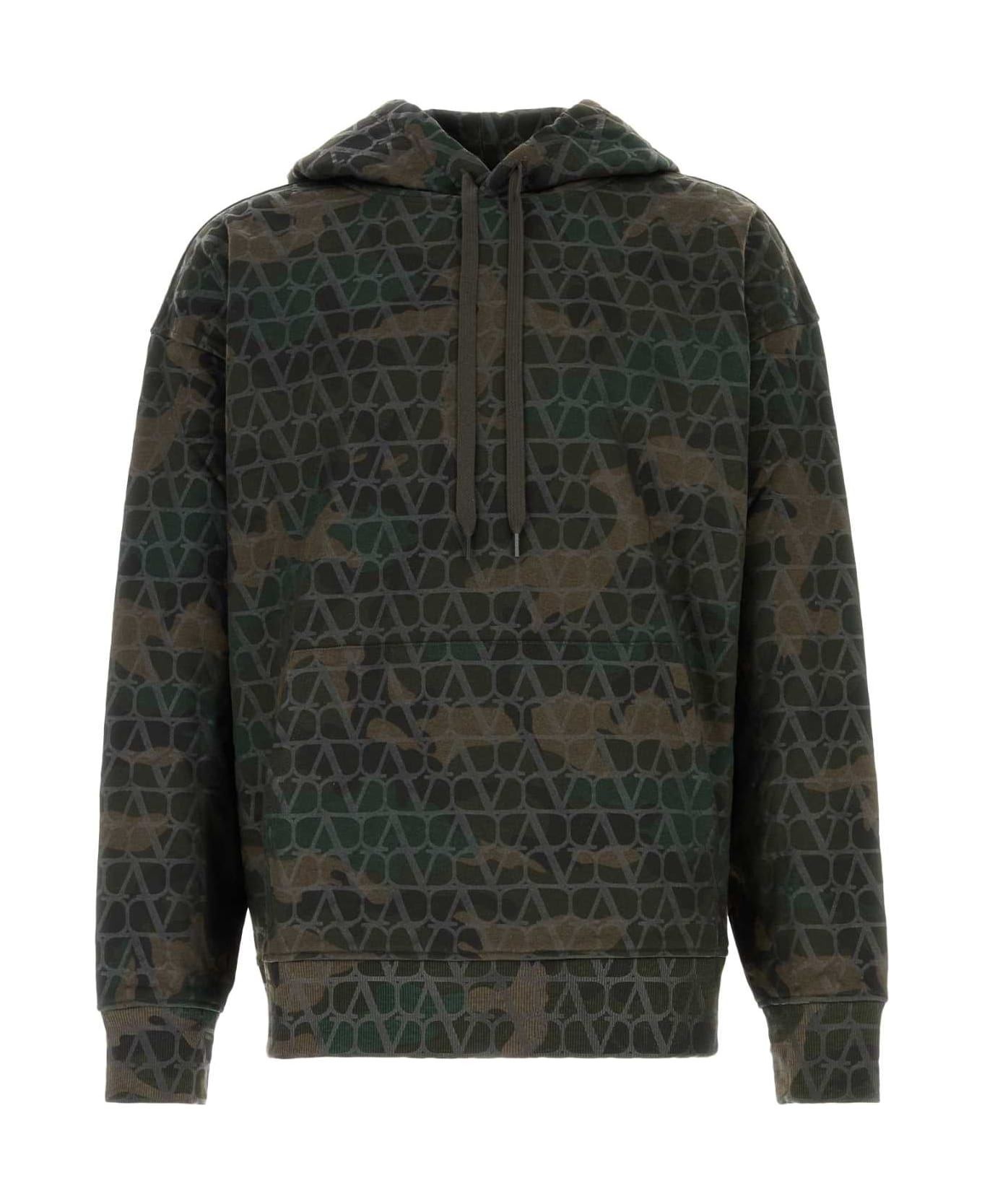 Valentino Garavani Printed Cotton Blend Sweatshirt - TOILECAMOUARMY