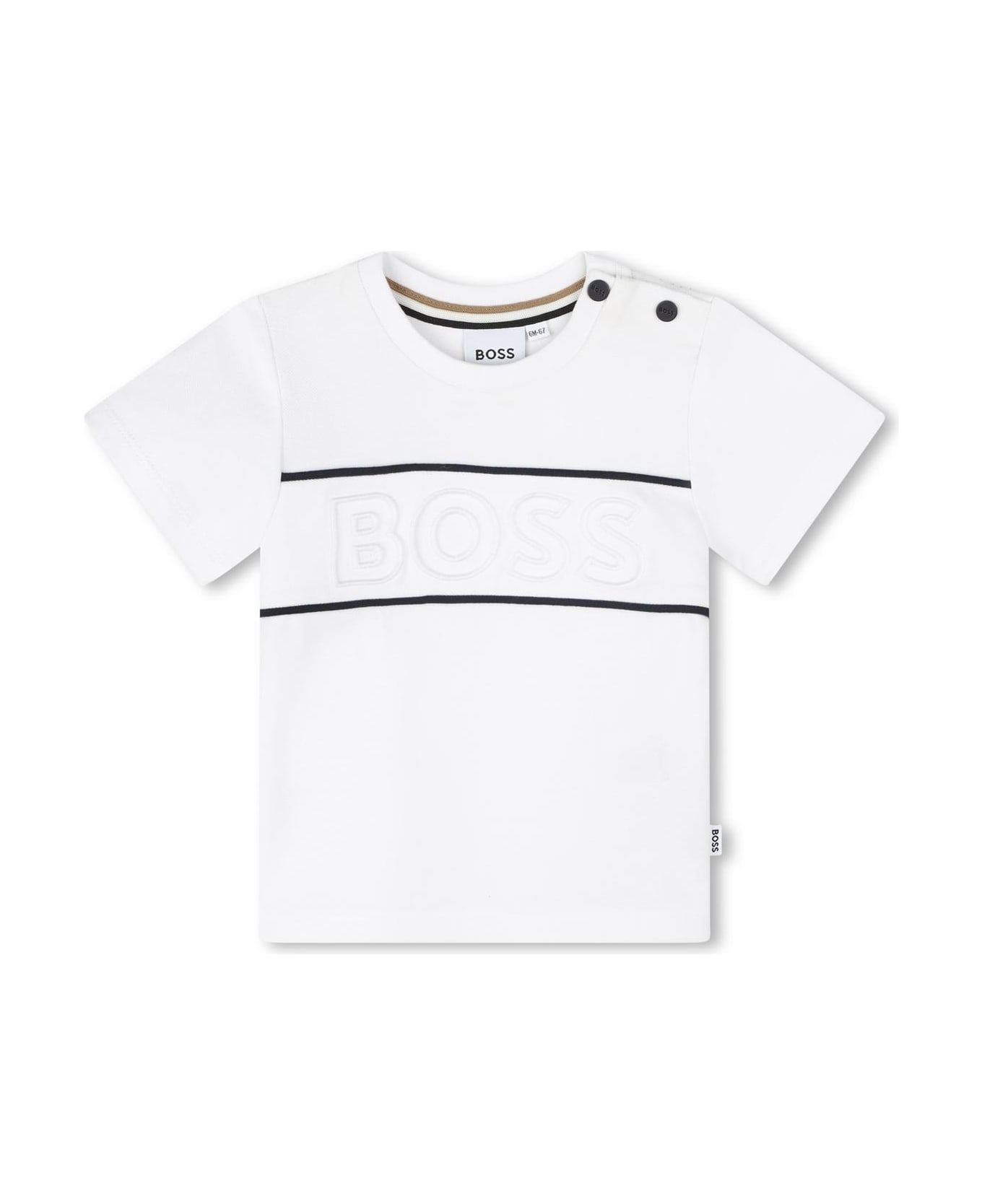 Hugo Boss T-shirt With Embroidery - White