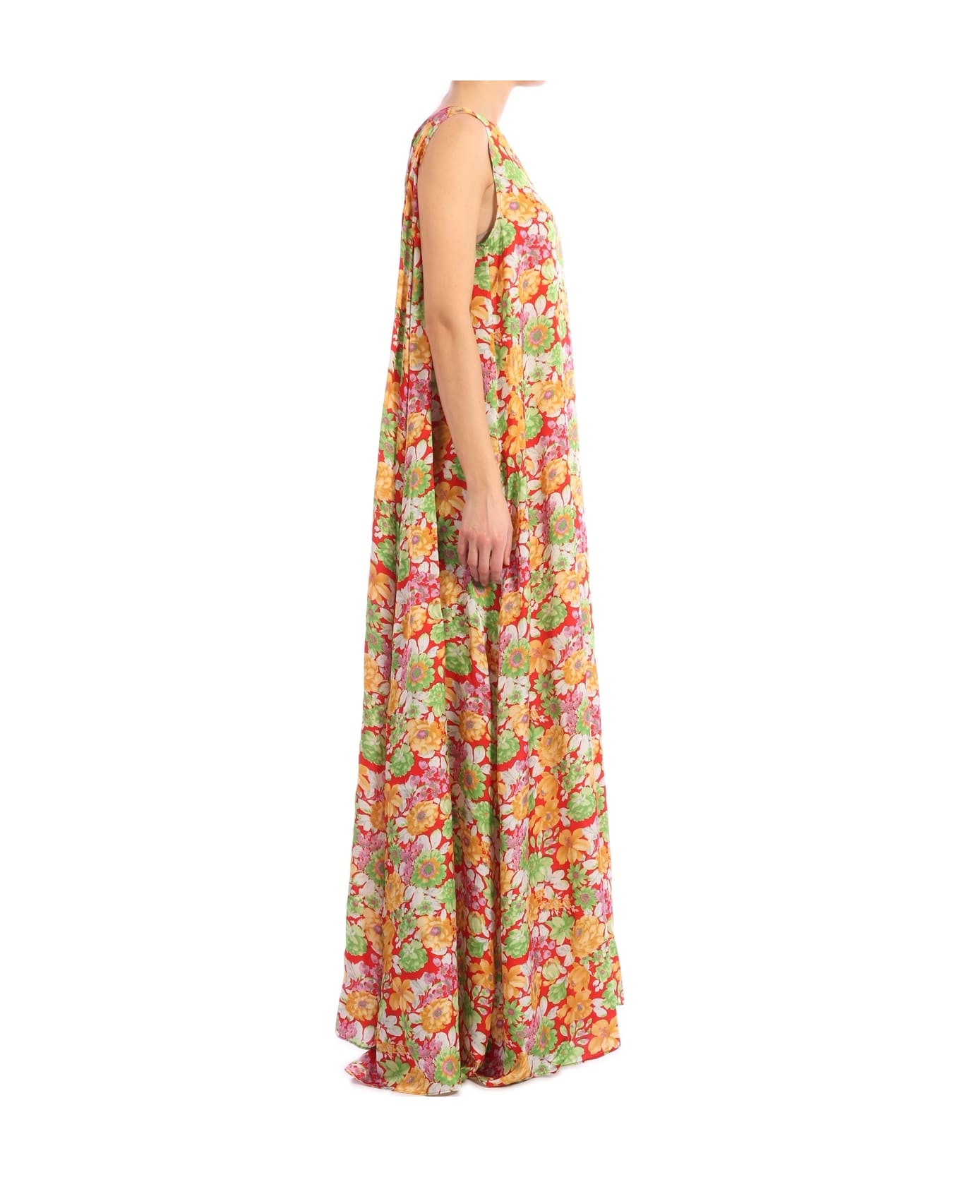 Plan C Floral Print Maxi Dress - MULTICOLOR ワンピース＆ドレス