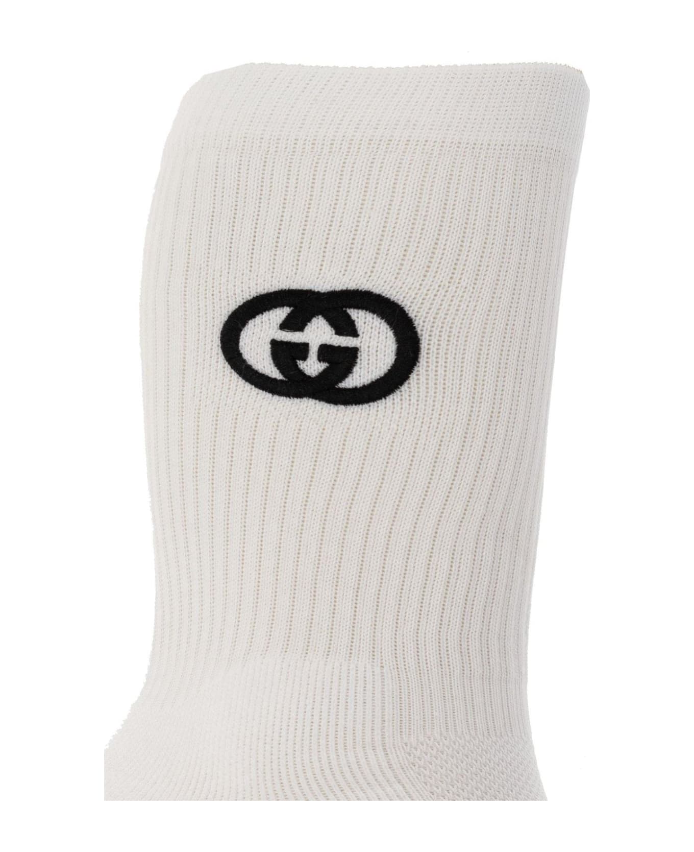 Gucci Interlocking G Stretched Ankle Socks - White