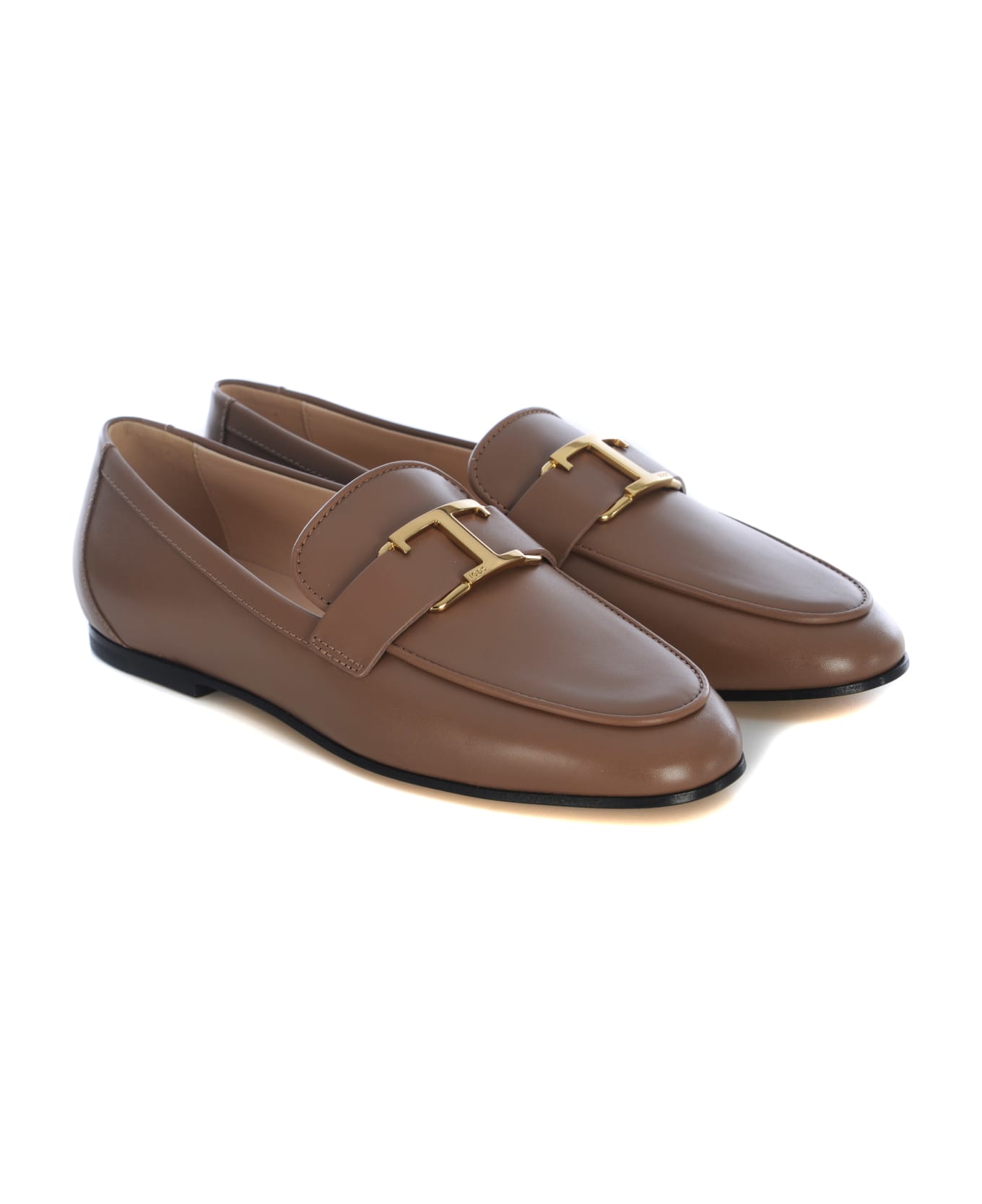 Tod's T Timeless Leather Loafer - Nocciola フラットシューズ