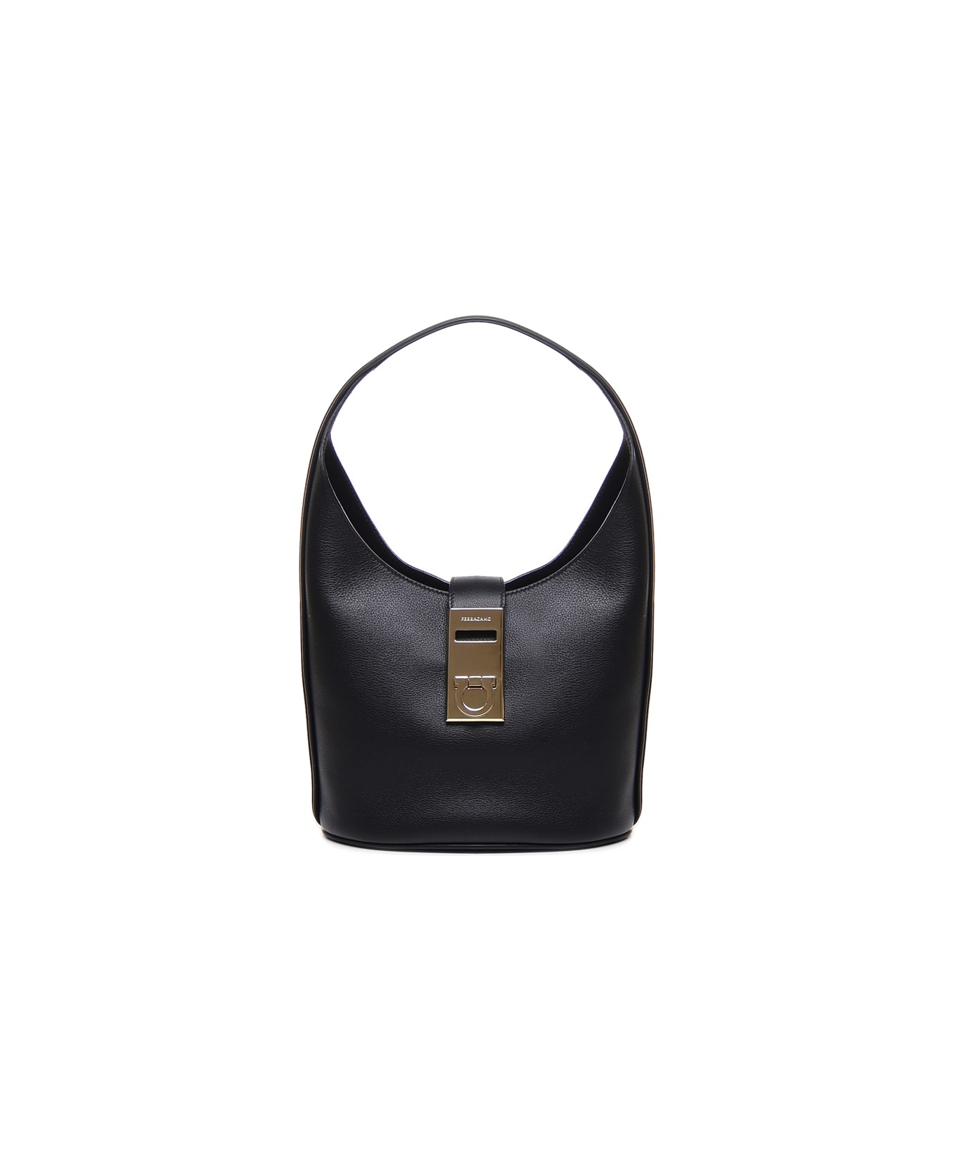 Ferragamo Hobo Mini Bag With Gancini Buckle - Black