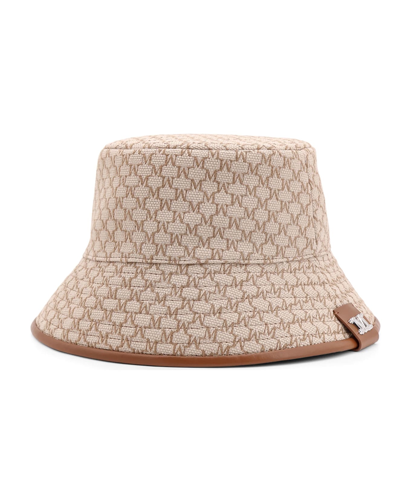 Max Mara Loretta Cotton Bucket Hat With Allover Logo - Brown