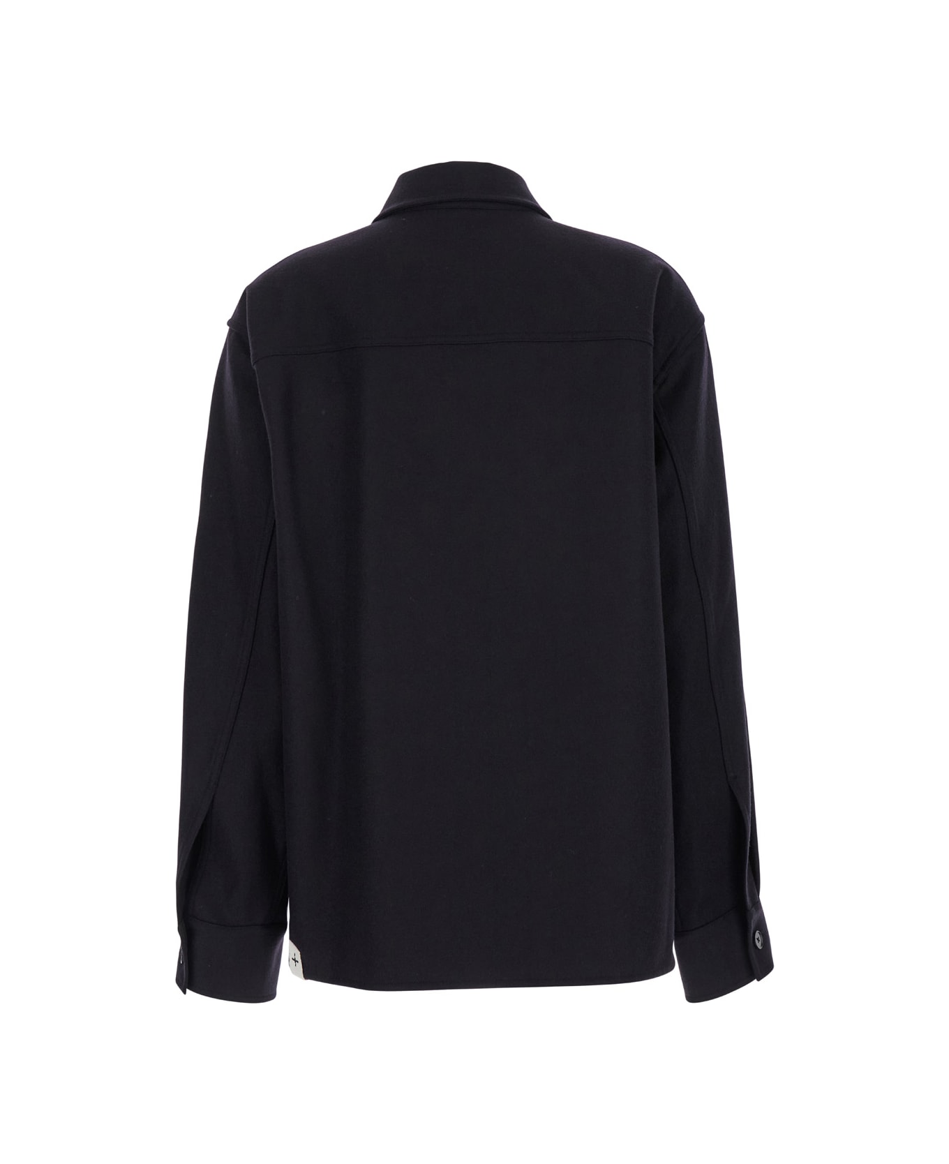 Jil Sander Black Shirt With Buttons In Wool Woman - Black