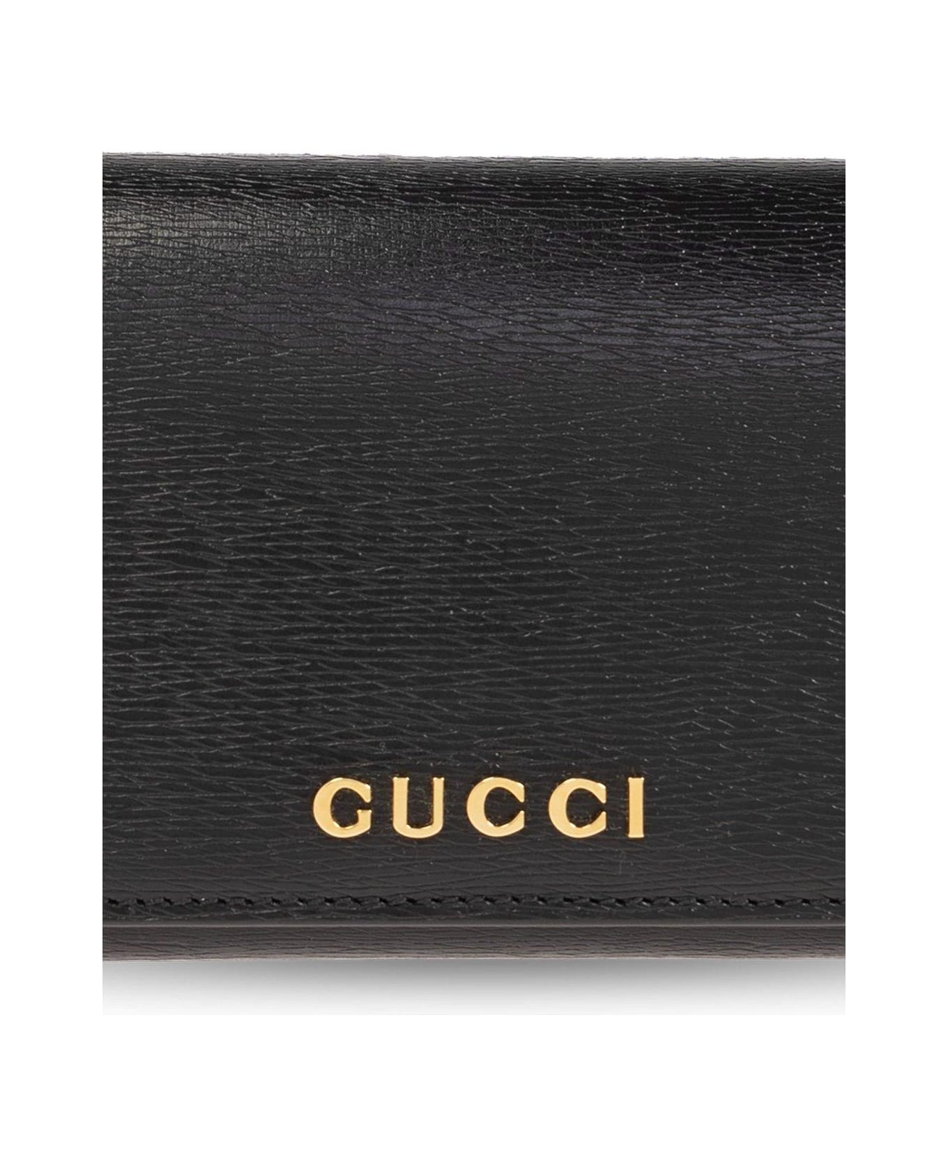 Gucci face Logo Plaque Continental Wallet - Nero