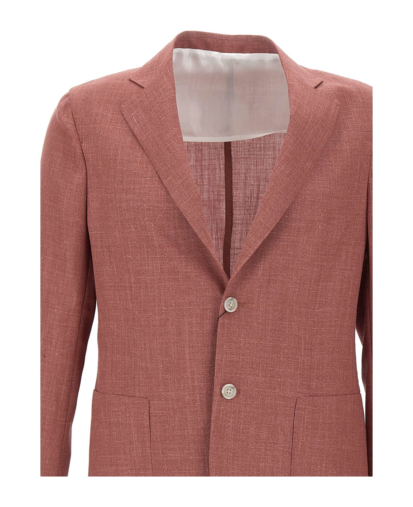 Barba Napoli Wool, Silk And Linen Blazer - RED