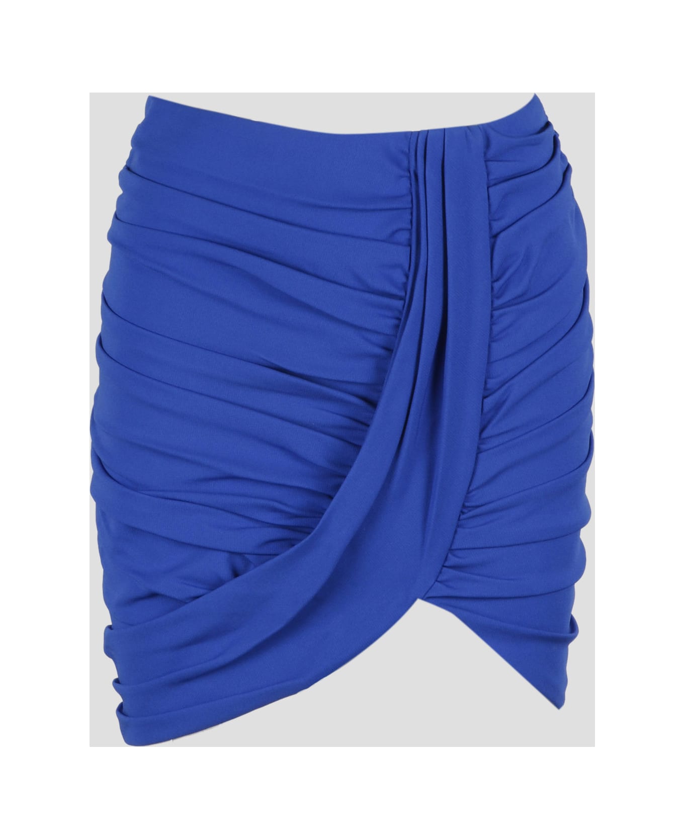 Balmain Draped Jersey Skirt - Blue