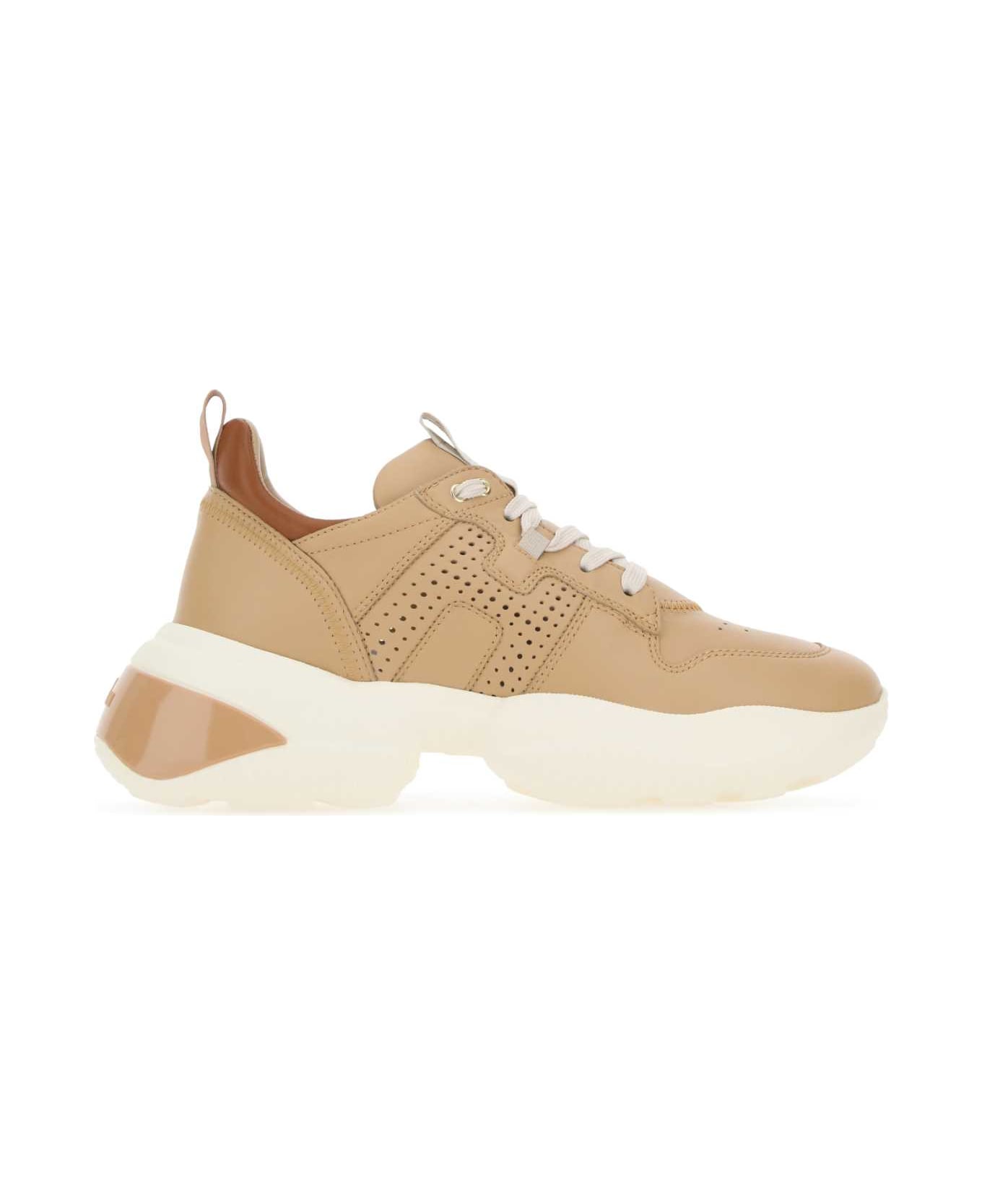 Hogan Camel Leather Interaction Sneakers - 078Z