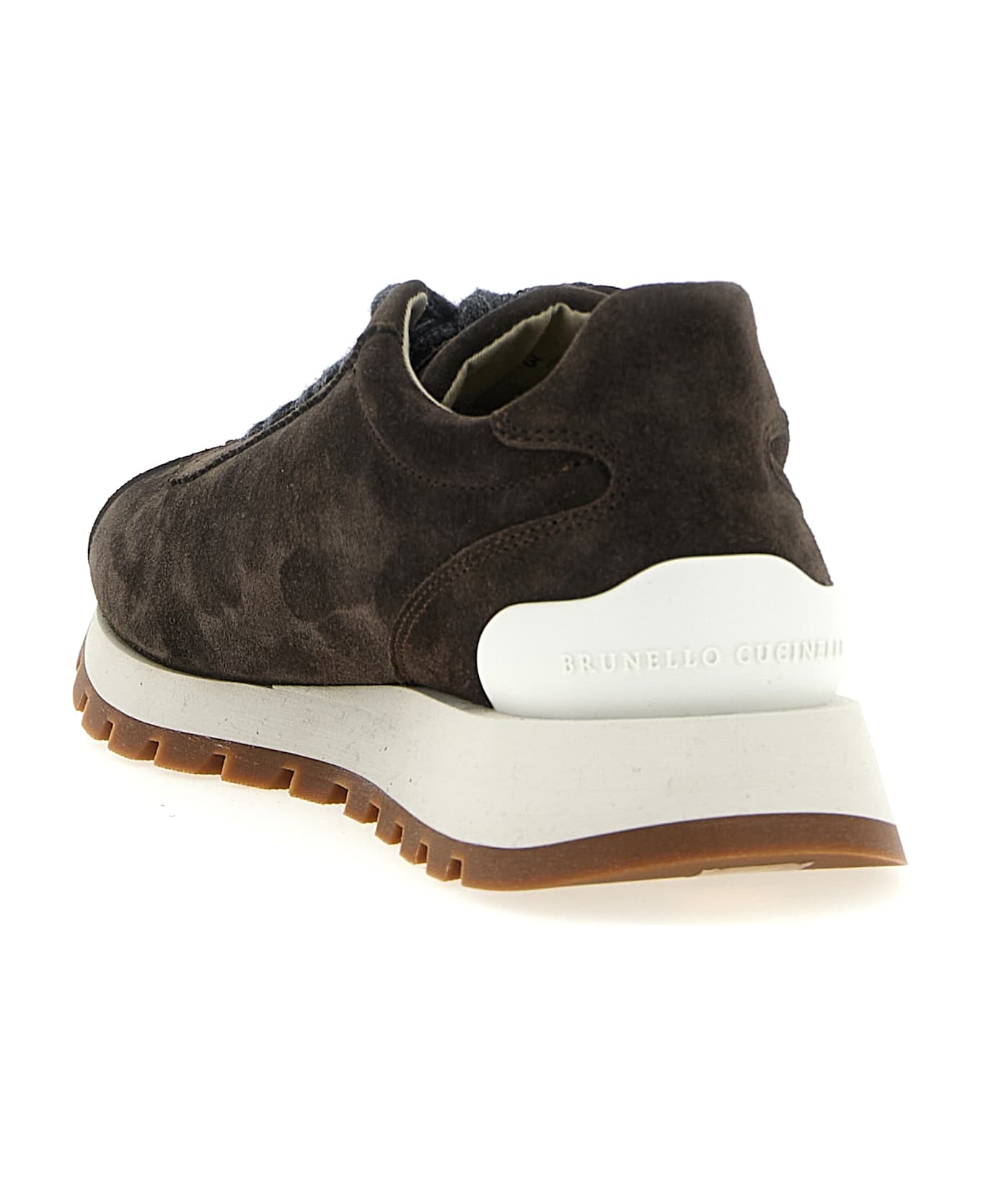 Brunello Cucinelli Shiny Tab Sneakers - Brown
