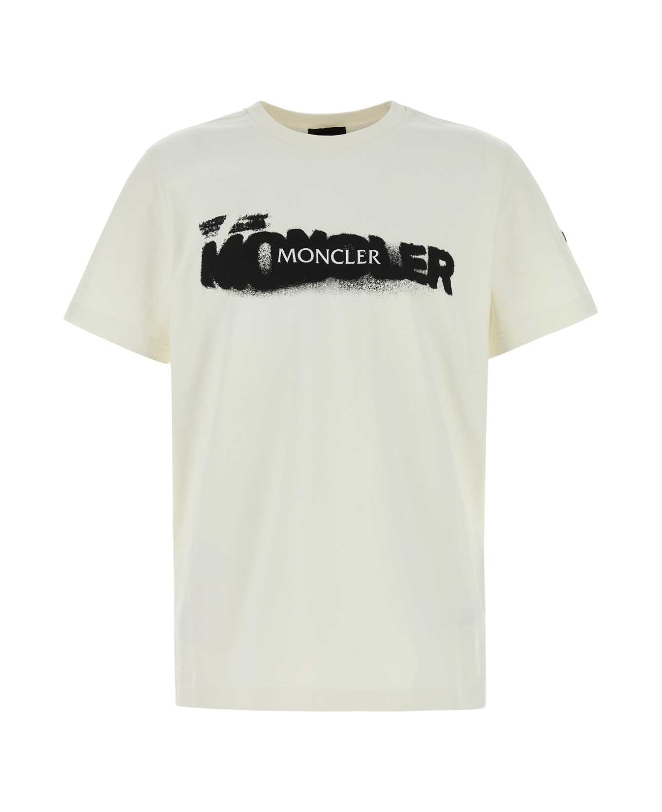 Moncler Ivory Cotton T-shirt - 031