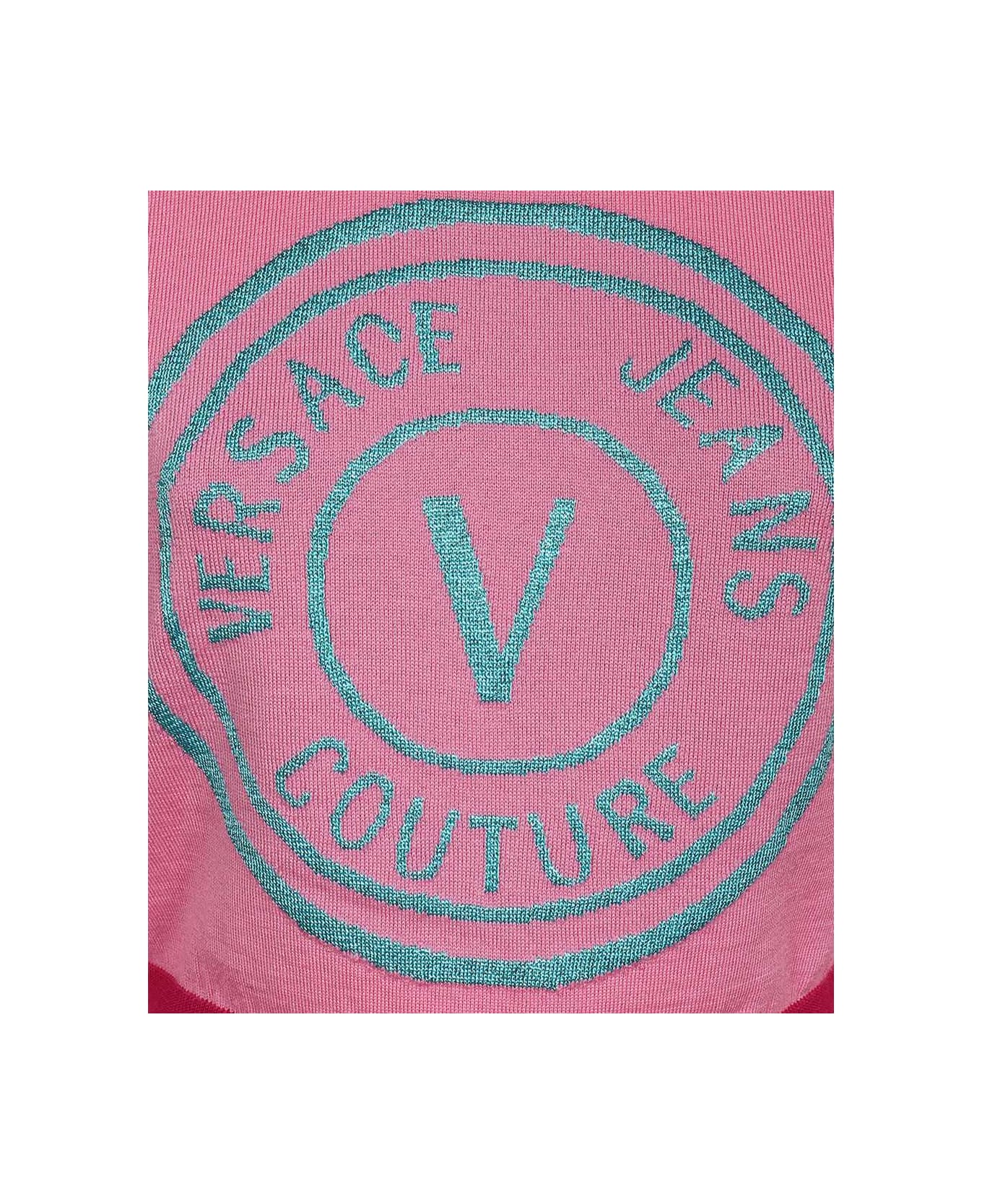 Versace Jeans Couture Crew-neck Wool Sweater - Pink ニットウェア