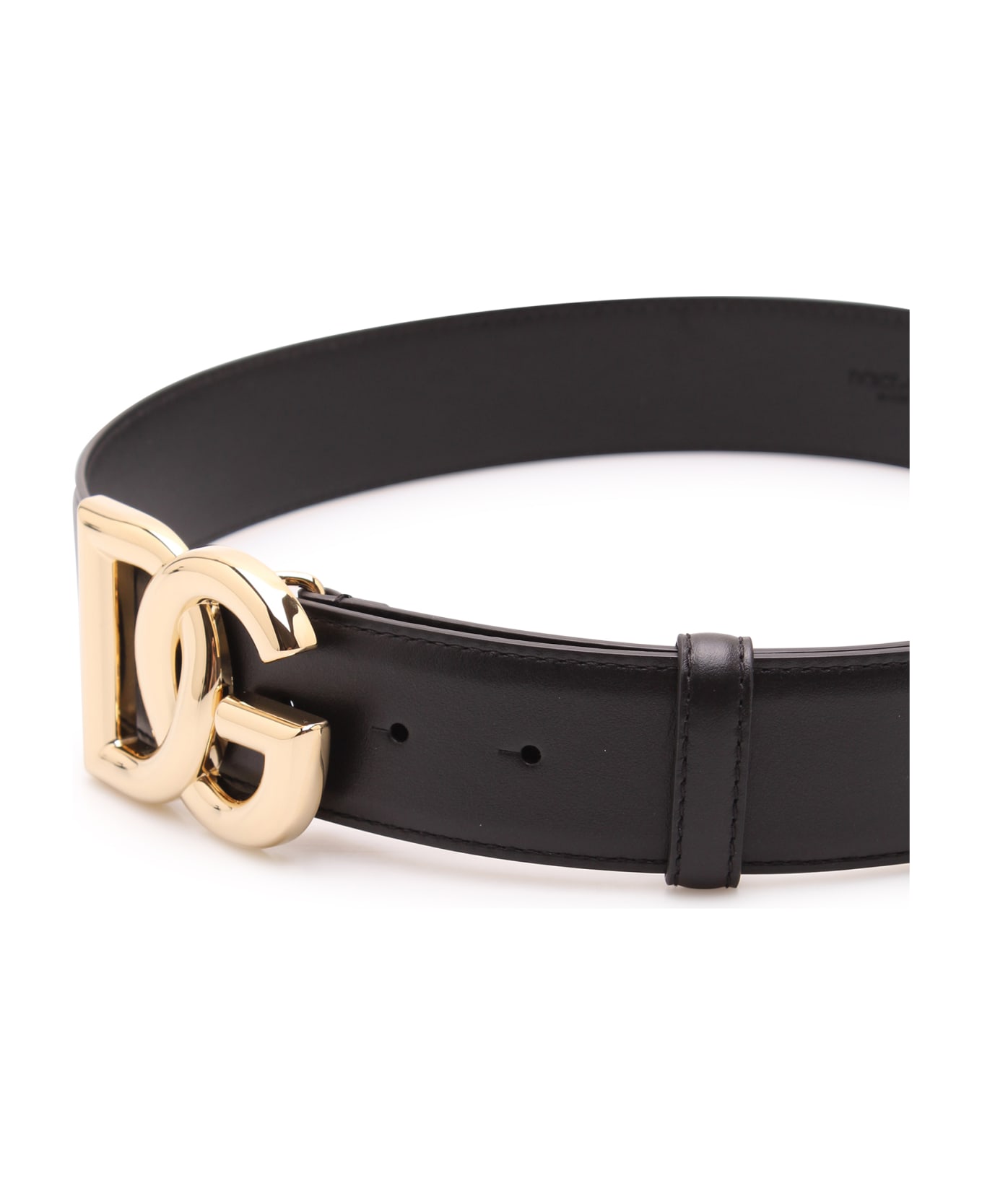 Dolce & Gabbana Crossed 'dg' Logo Belt - Black