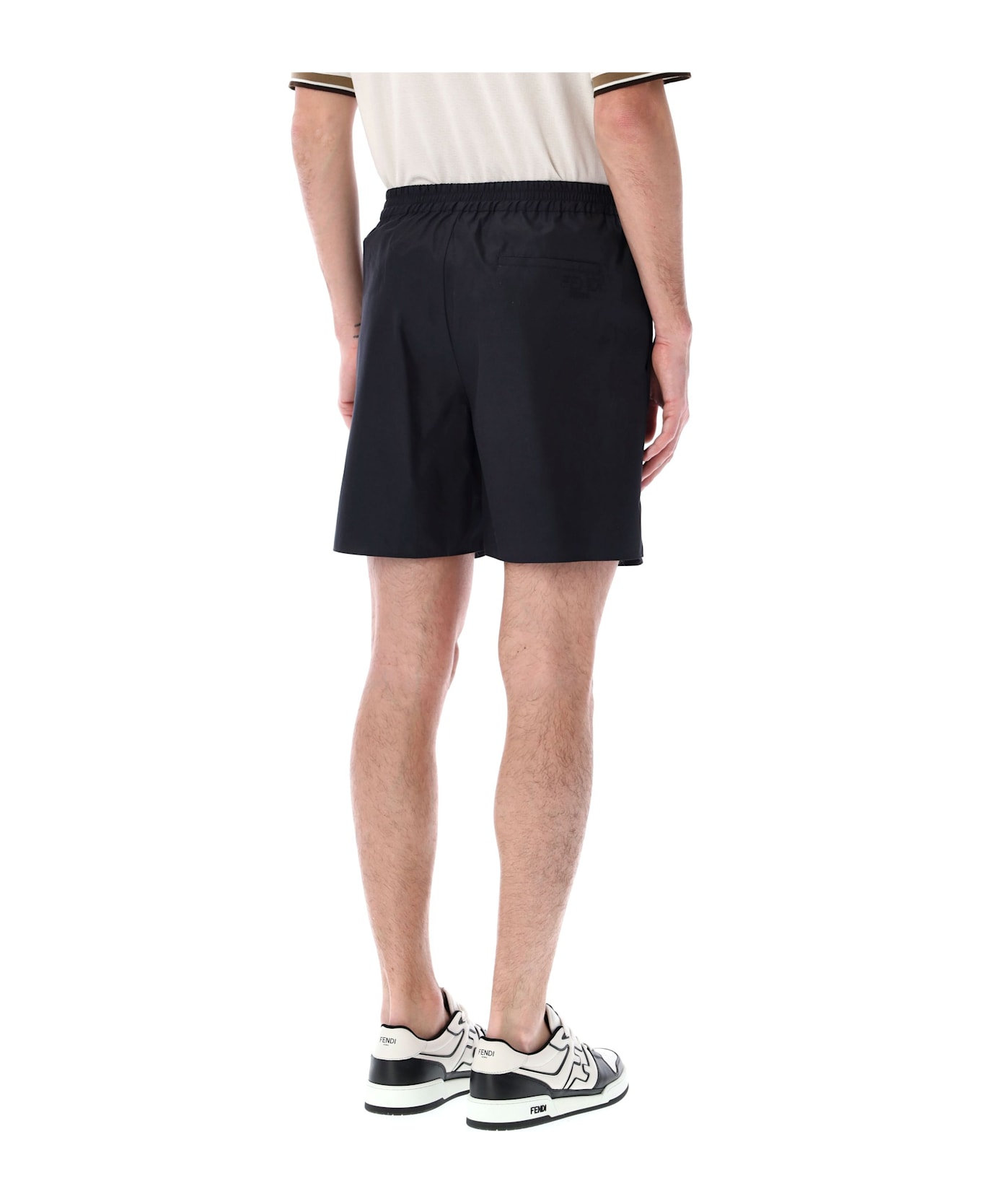 Fendi Black Poplin Bermuda Shorts - NERO