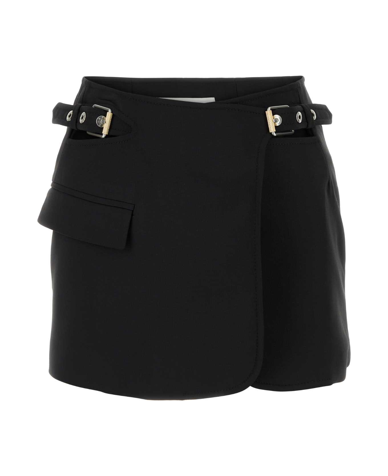 Dion Lee Black Stretch Polyester Blend Mini Skirt - BLACK スカート