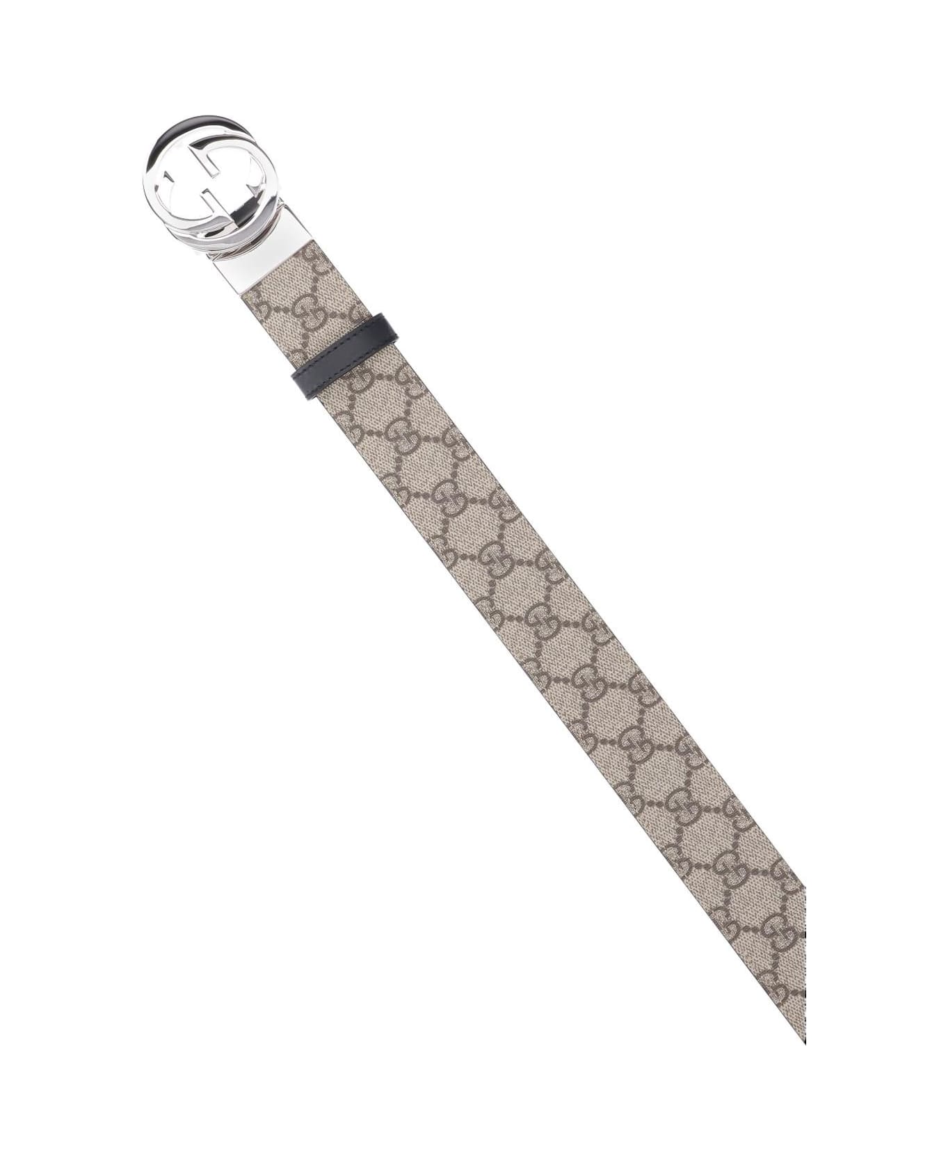 Gucci Reversible Belt 'gg Supreme' - Beige