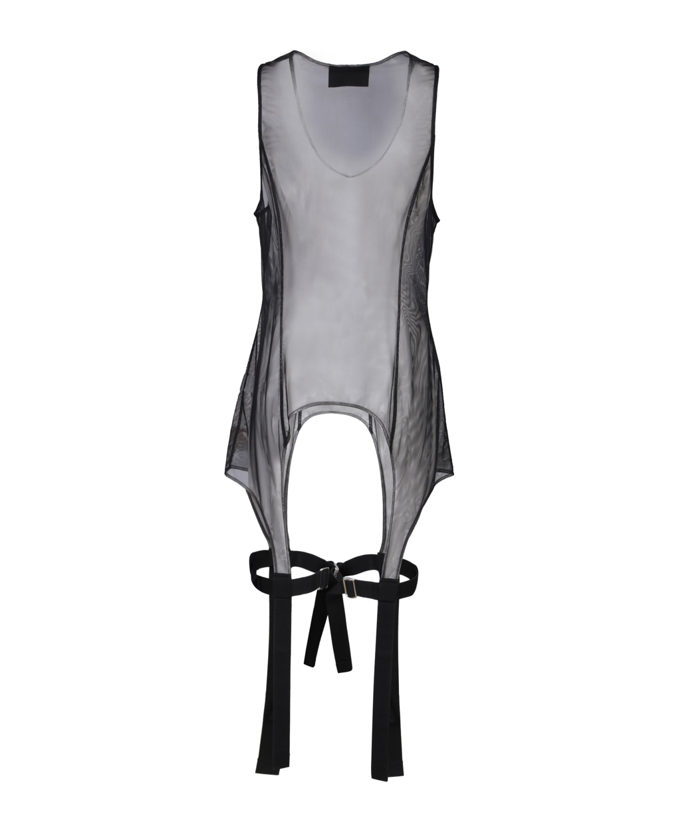 Simone Rocha Black Mesh Zip Bodysuit - Black ニットウェア