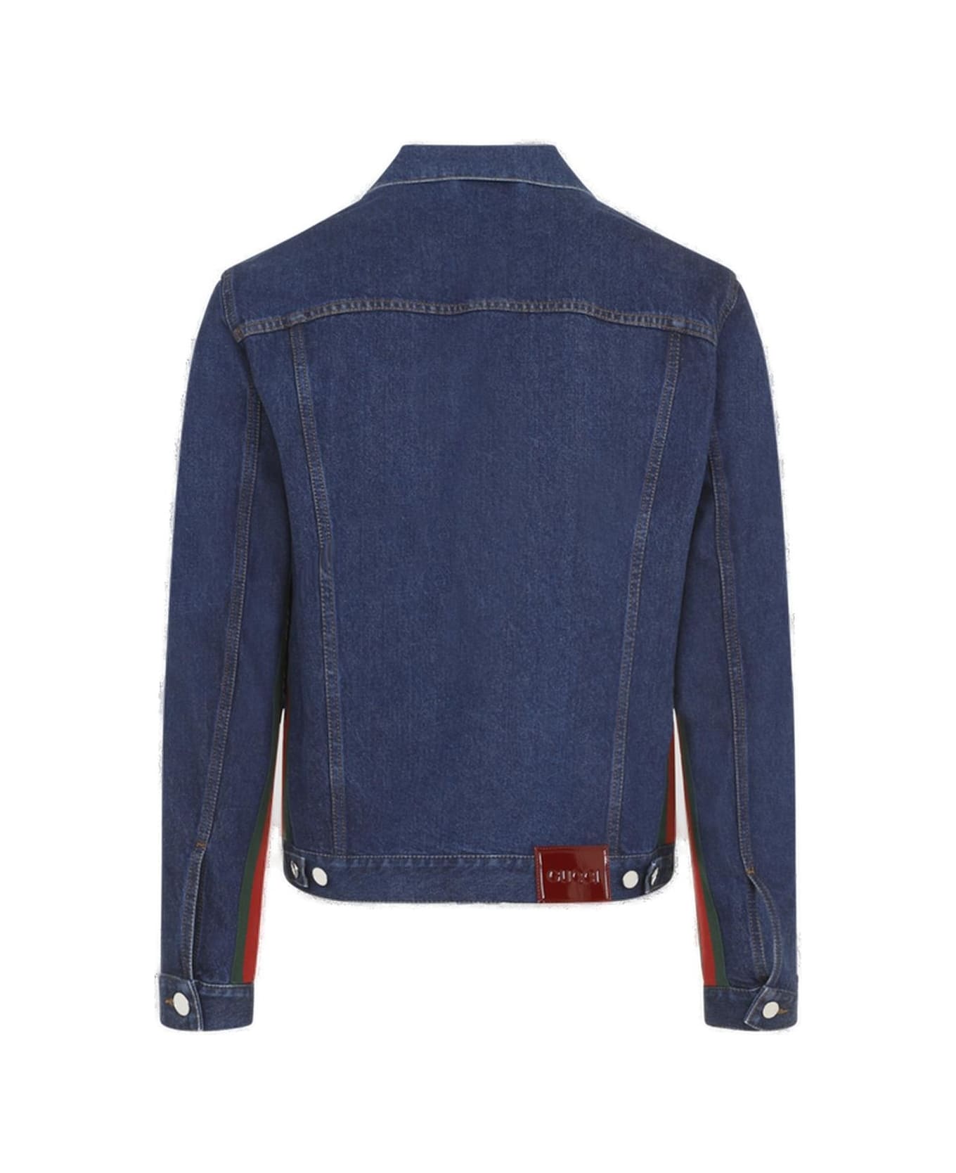 Gucci Collared Button-up Denim Jacket - Dark Blue E Mix