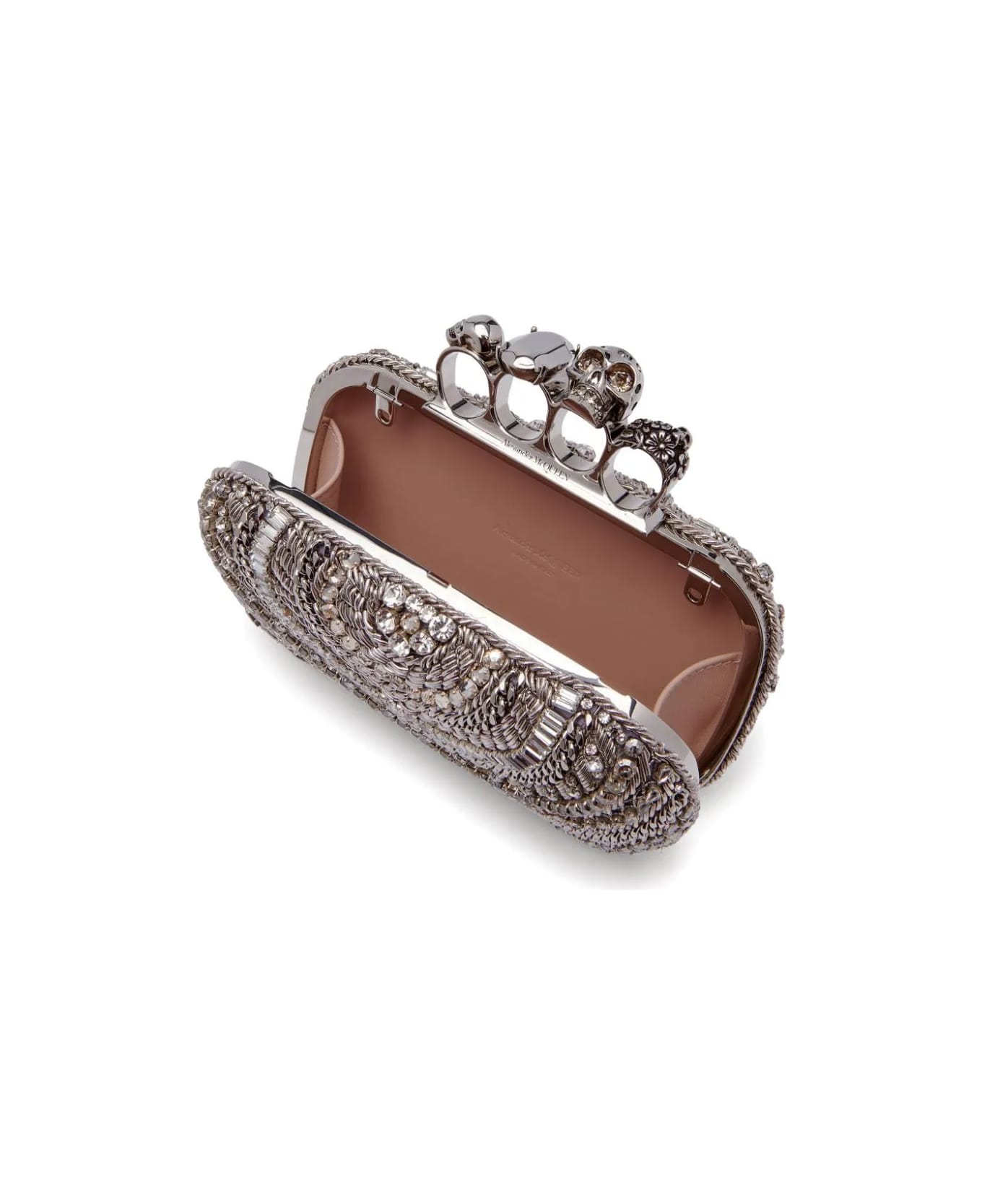 Alexander McQueen The Knuckle Clutch Bag In Silver - Silver クラッチバッグ