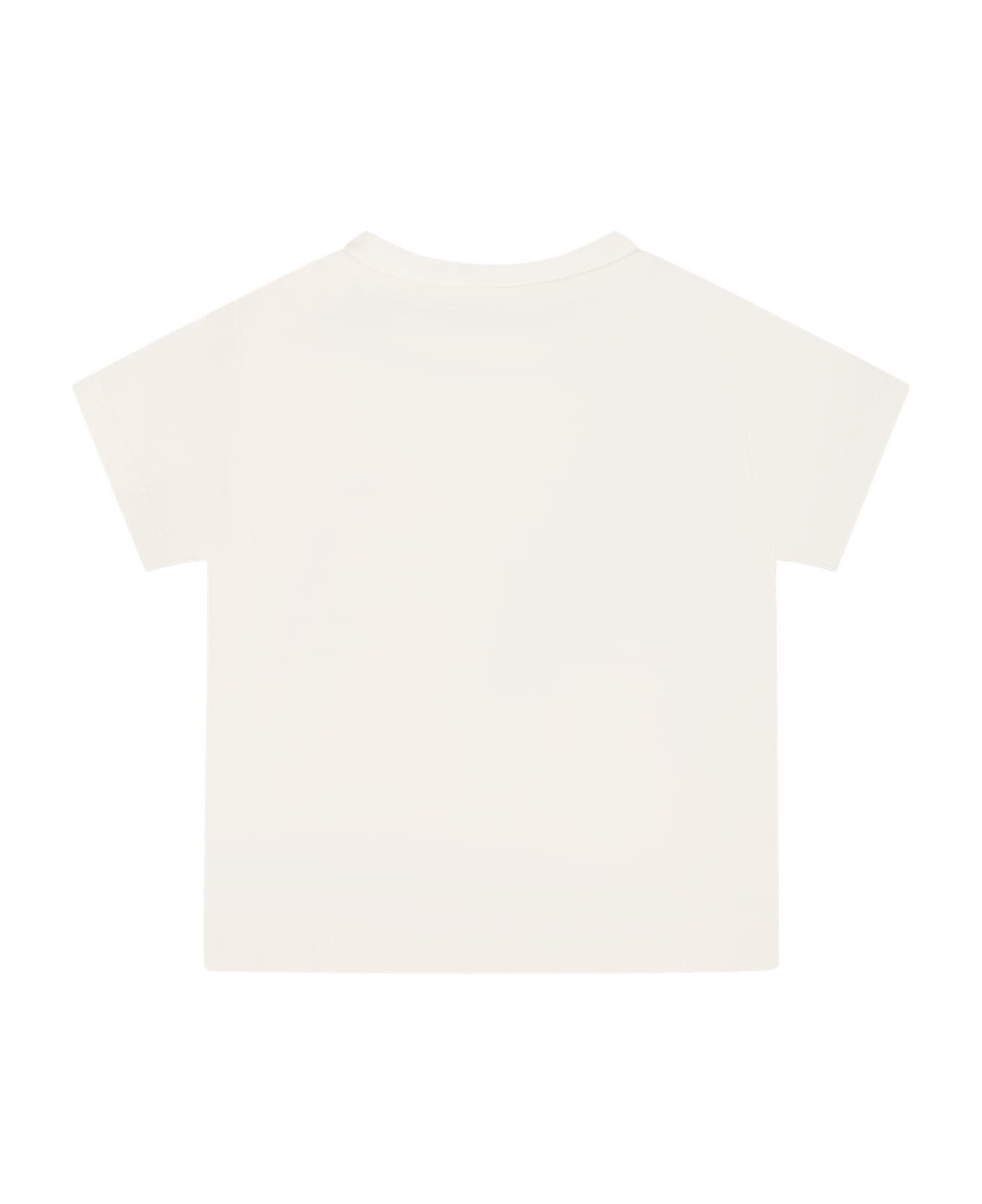 Versace White T-shirt For Baby Girl With Logo - White