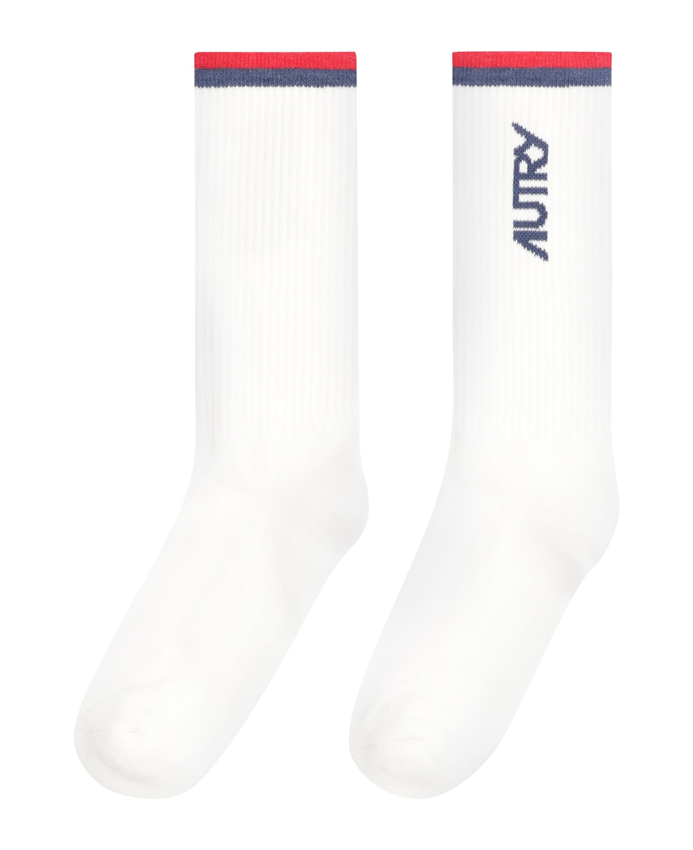 Autry Logo Cotton Blend Socks - White