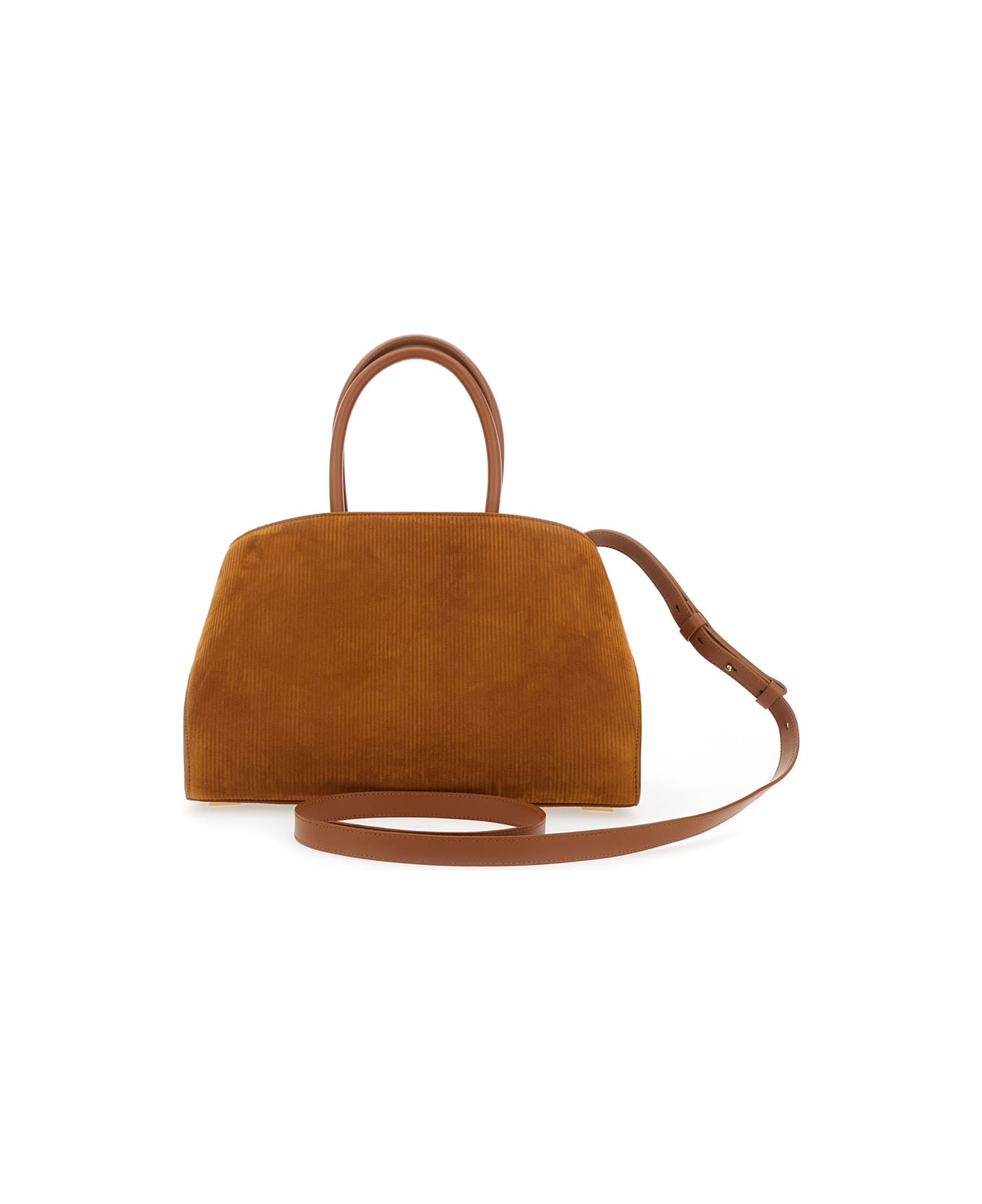 Ferragamo 
hug S
 Beige Handbag With Logo And Gancini Buckle In Leather Woman - BROWN