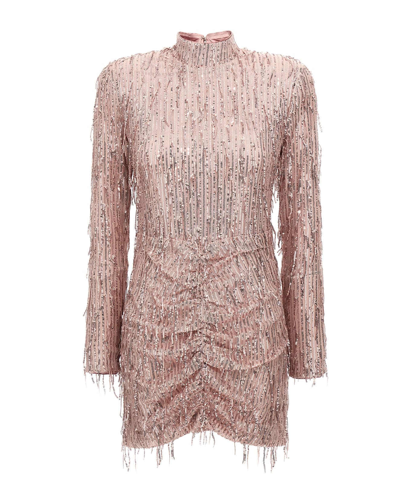 Rotate by Birger Christensen Sequin Fringe Mini Dress - PINK